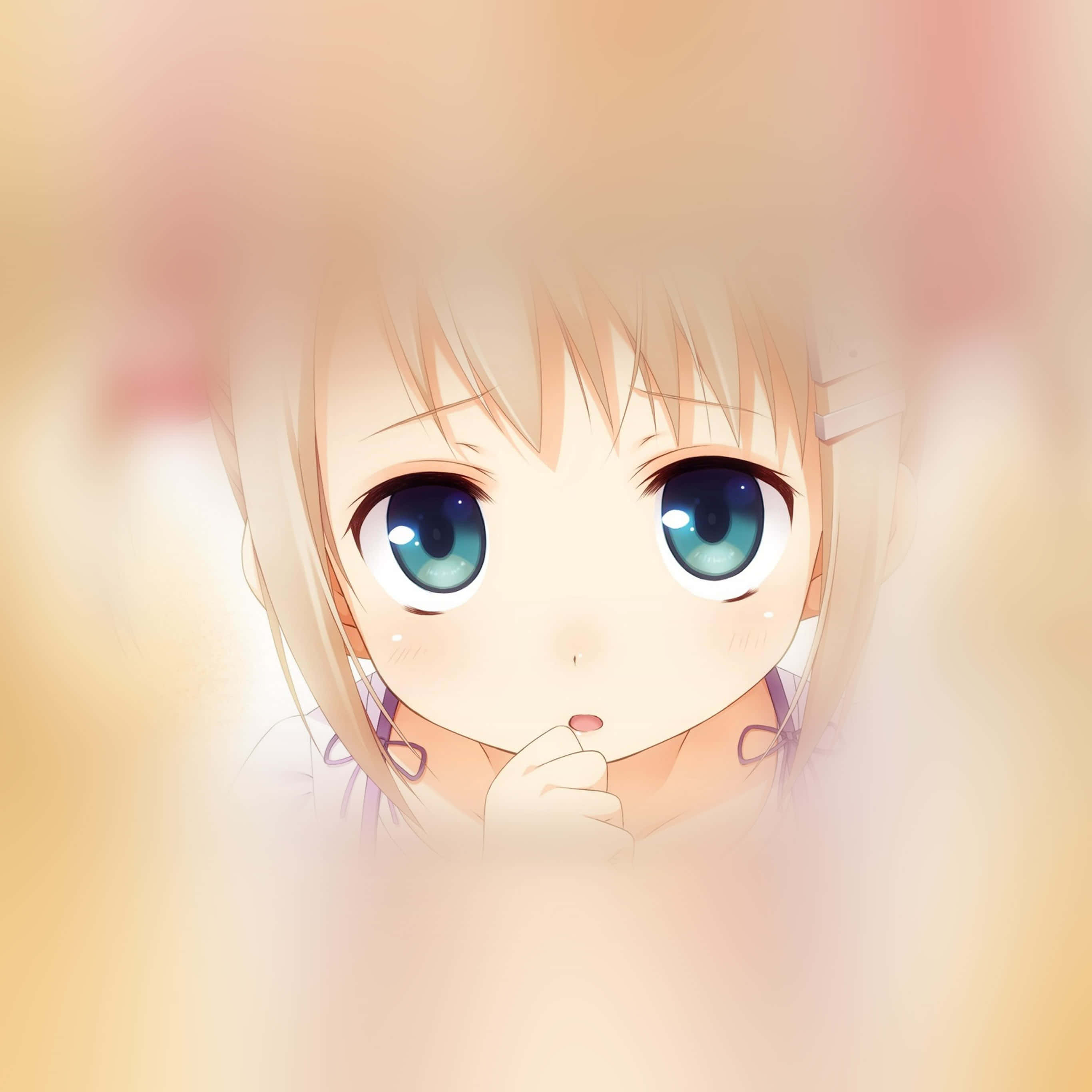 anime girl, large blue eyes, blonde hair, 2K Desktop Wallpaper