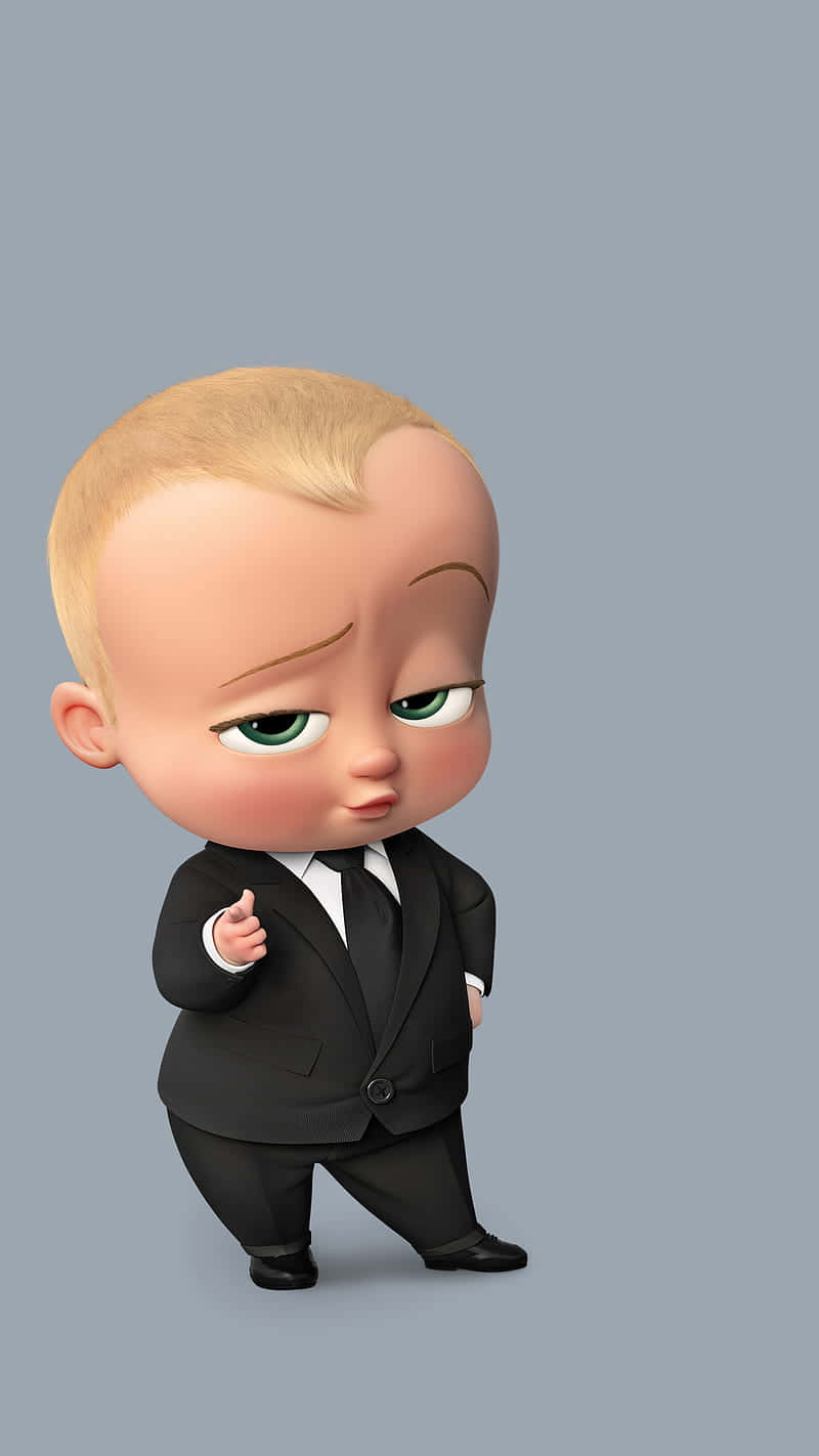 Baby Anime, black suit, gray background, HD Phone Wallpaper