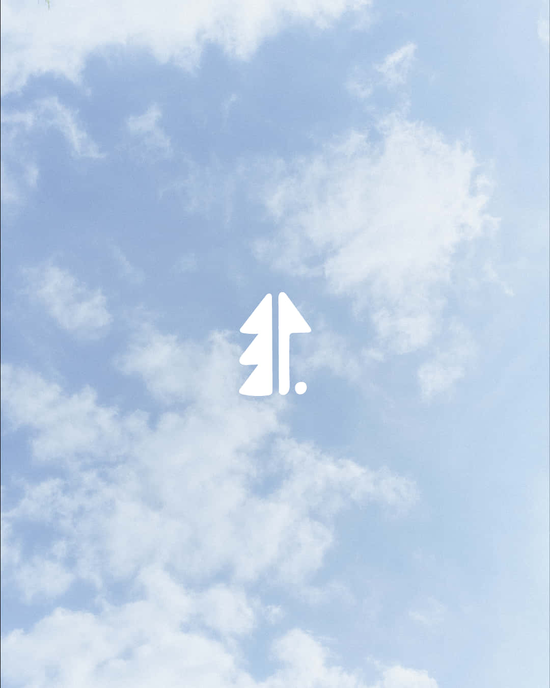 Baby Blue Light Blue Aesthetic, pine tree logo, minimalist white arrow logo, HD Phone Wallpaper