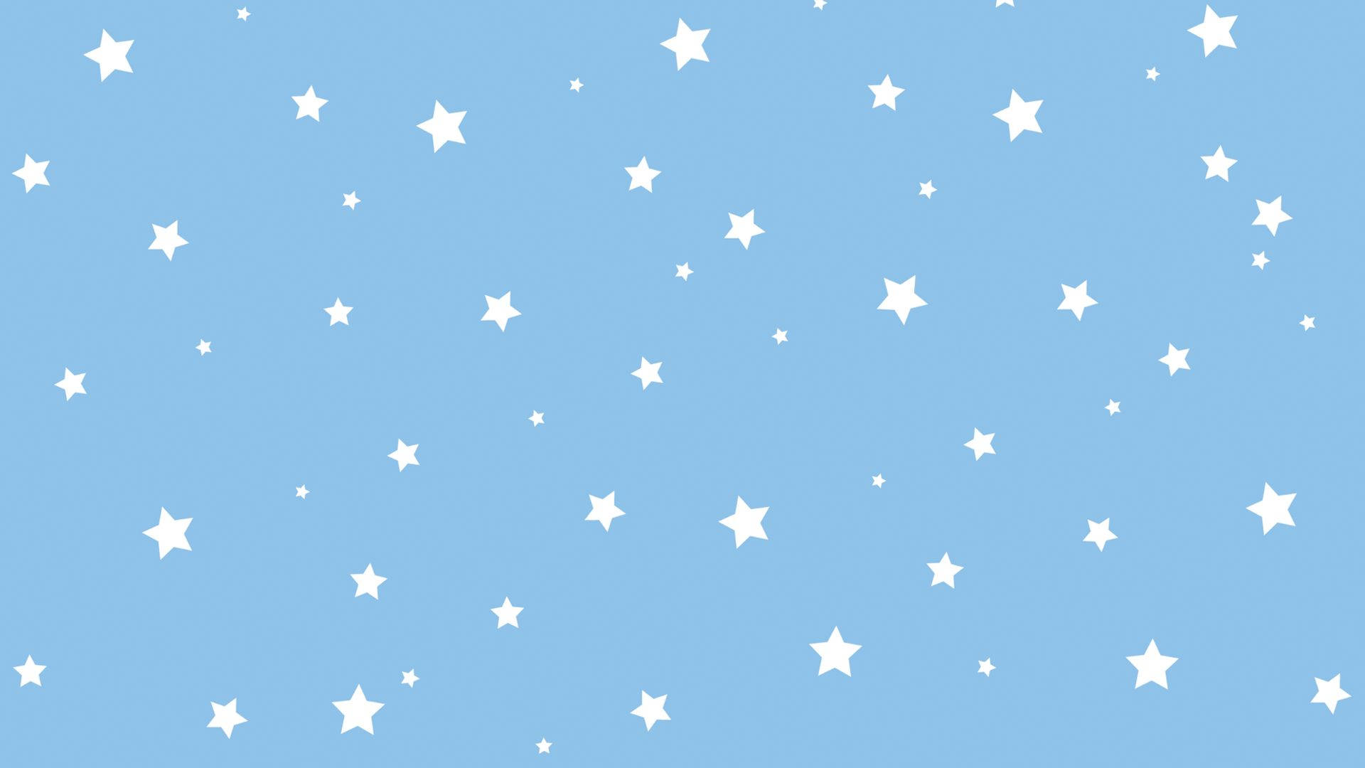 Baby Blue, sky, white stars, Full HD Desktop Wallpaper