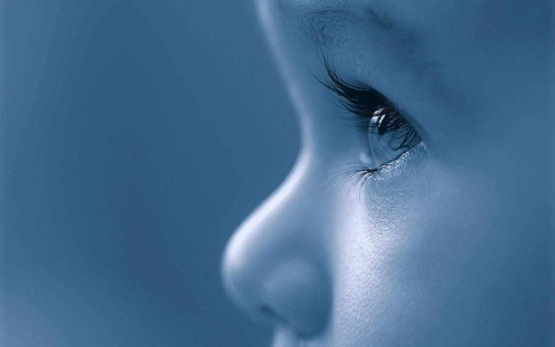 Baby Blue, sad eyes, child's eye, SD Desktop Wallpaper