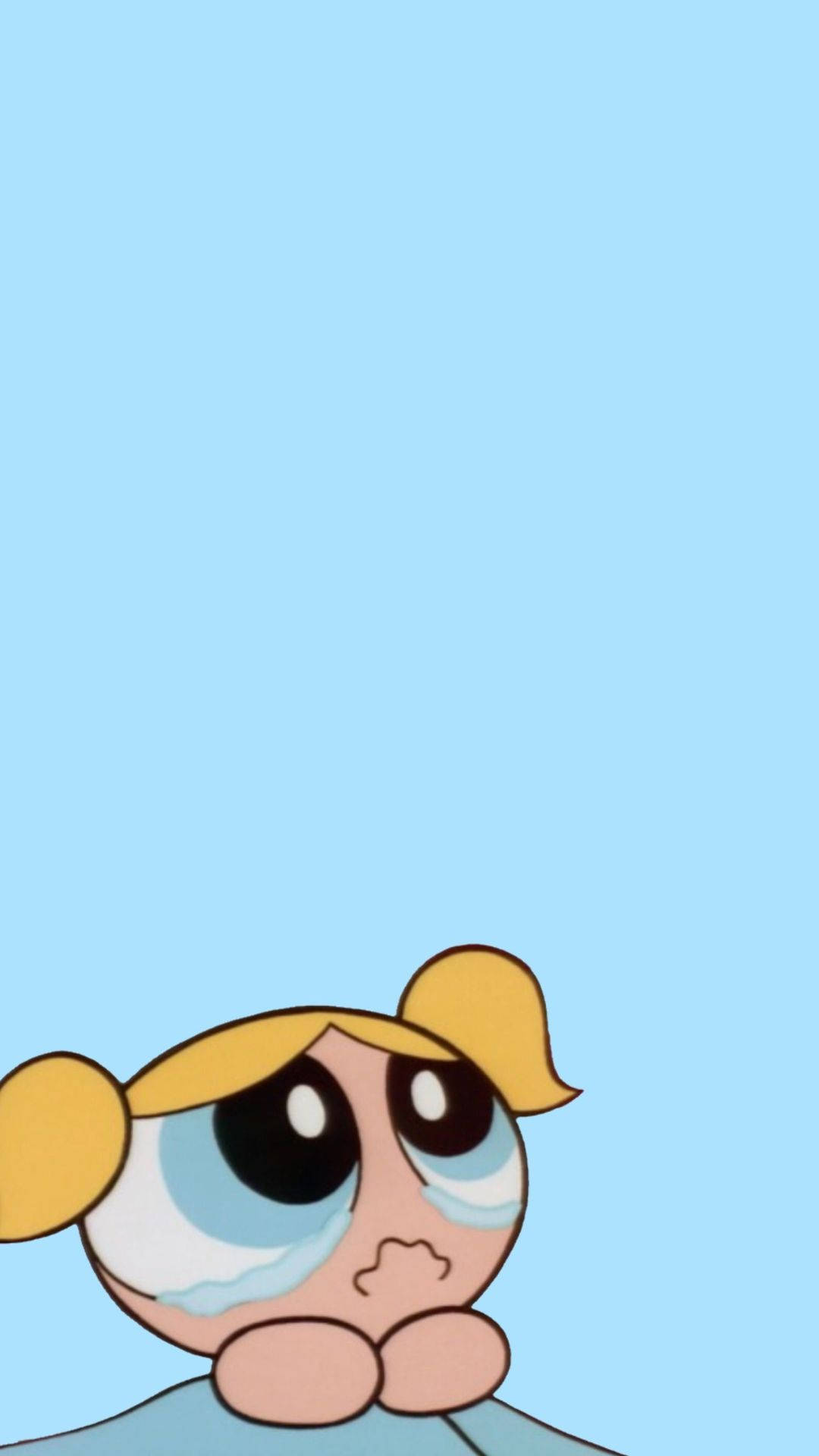 Baby Blue, blonde pigtails, teary eyes, Full HD Phone Wallpaper