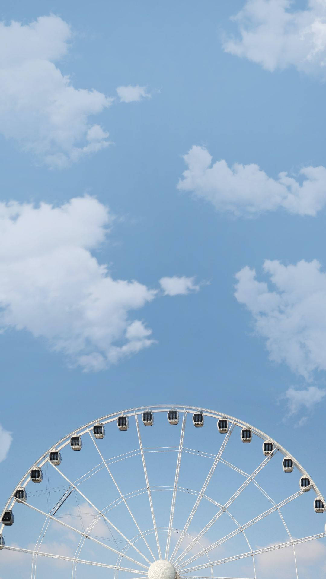 Ferris wheel, baby blue sky, bright blue sky, Full HD Phone Wallpaper