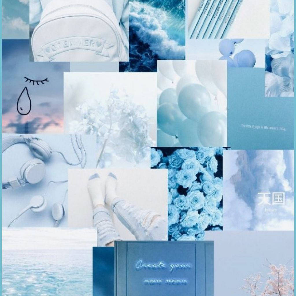 baby blue, balloons, flowers, SD Desktop Wallpaper