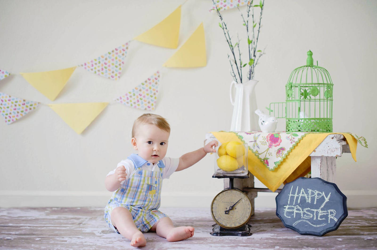 Baby Boy, plaid overalls, lemons, HD Desktop Wallpaper