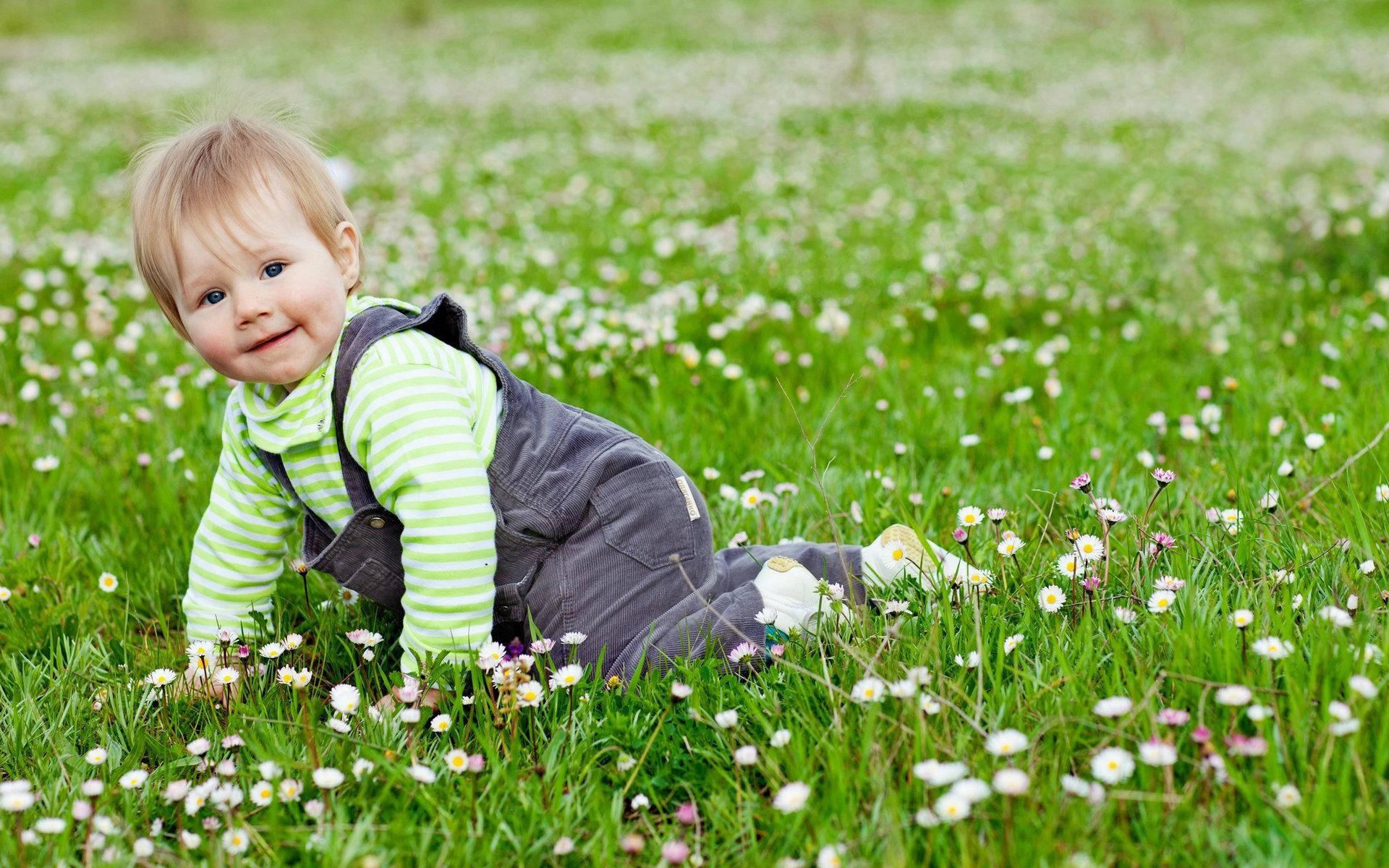 Baby Boy, striped shirt, overalls, Full HD Desktop Wallpaper