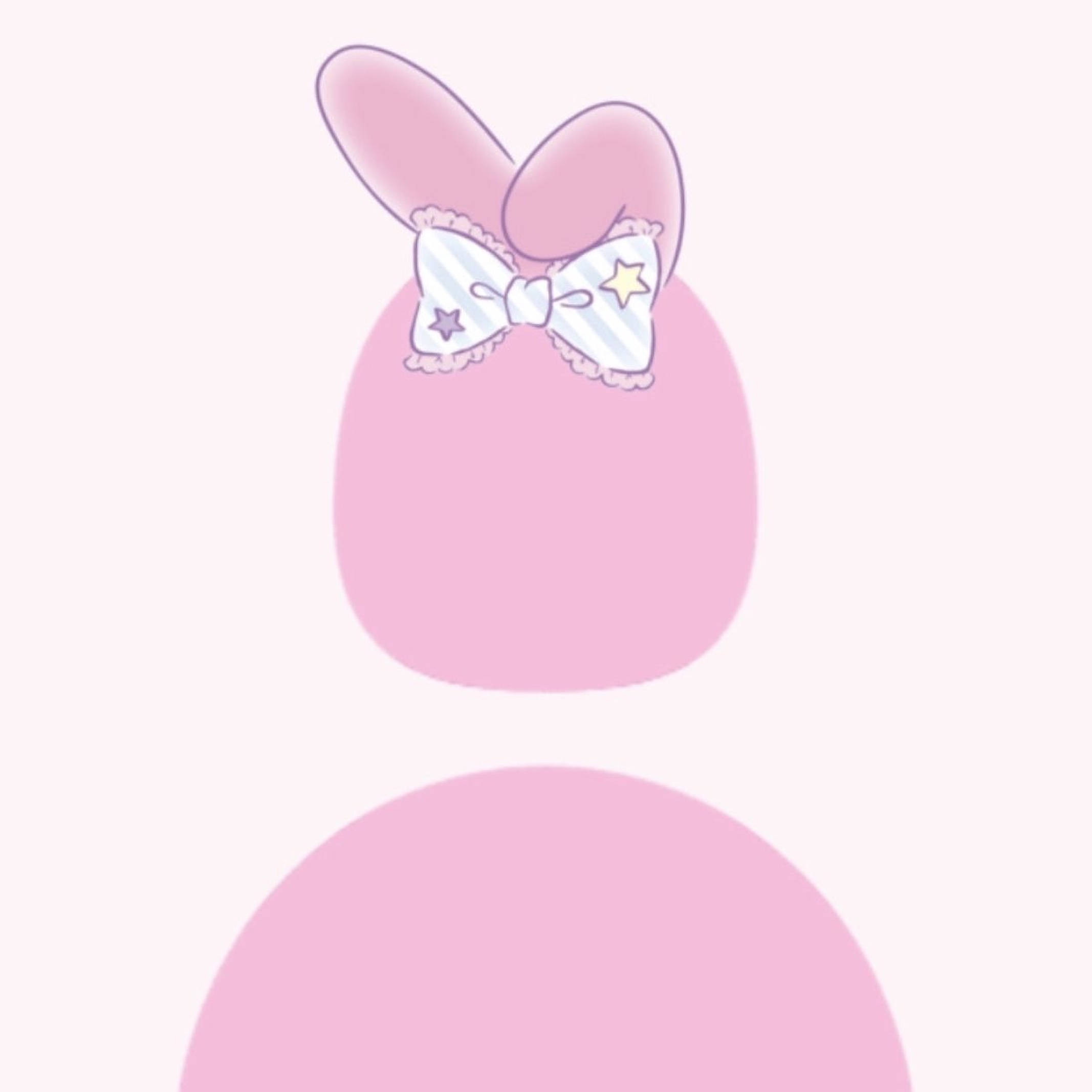 pink bunny, striped bow, star details, Full HD Desktop Wallpaper