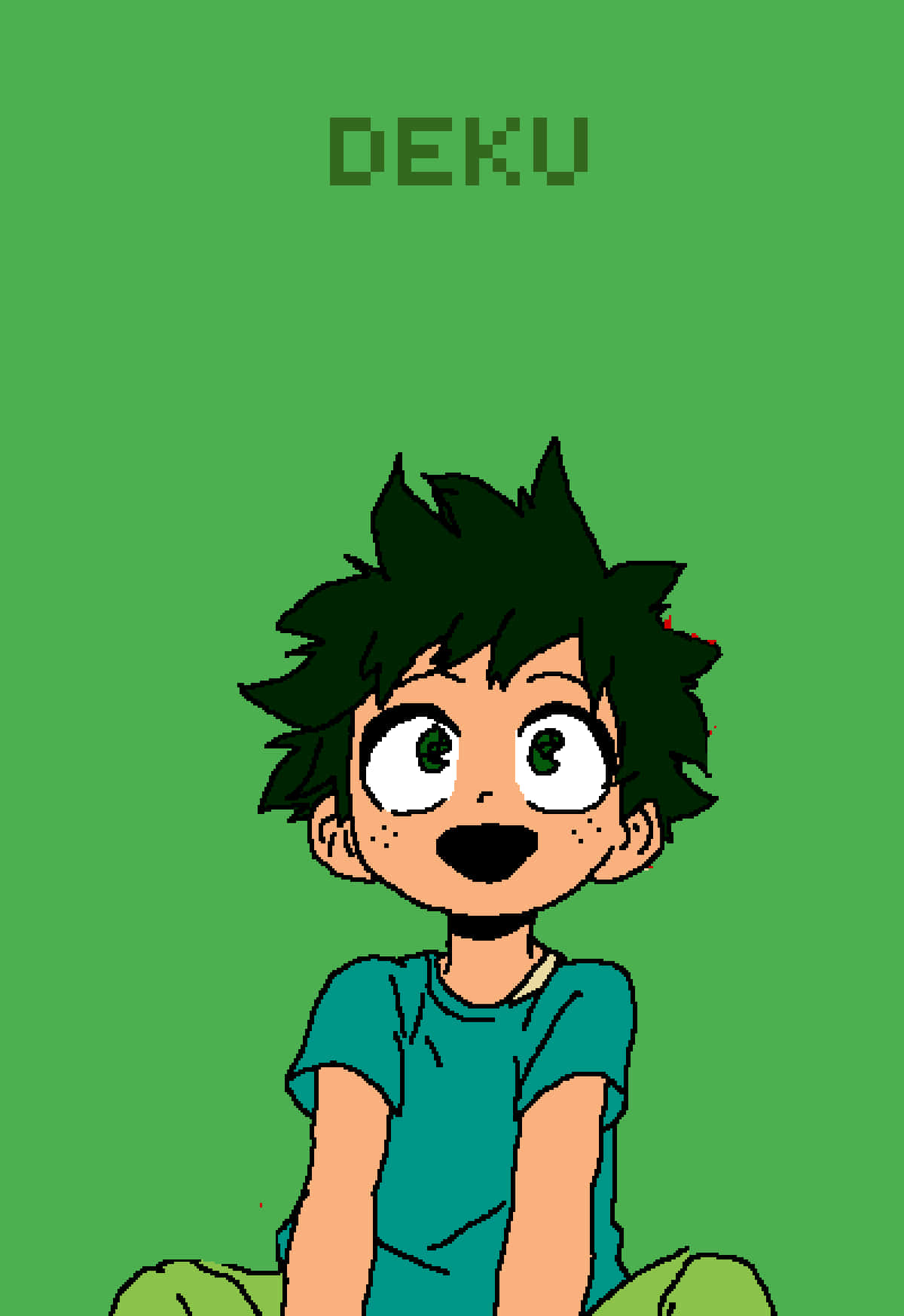 Baby Deku, spiky green hair, wide eyes, HD Phone Wallpaper