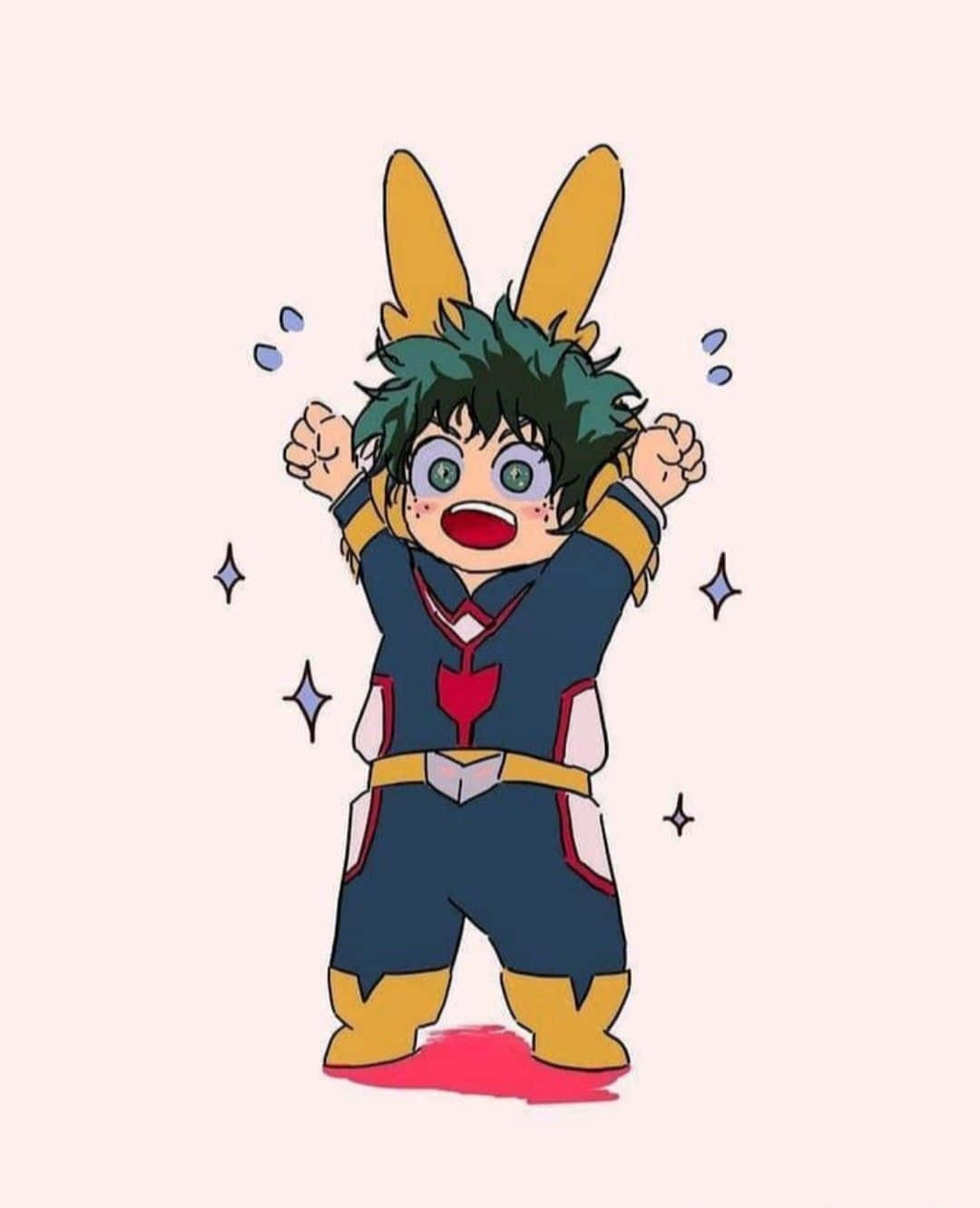 Baby Deku, chibi anime character, green hair, HD Phone Wallpaper