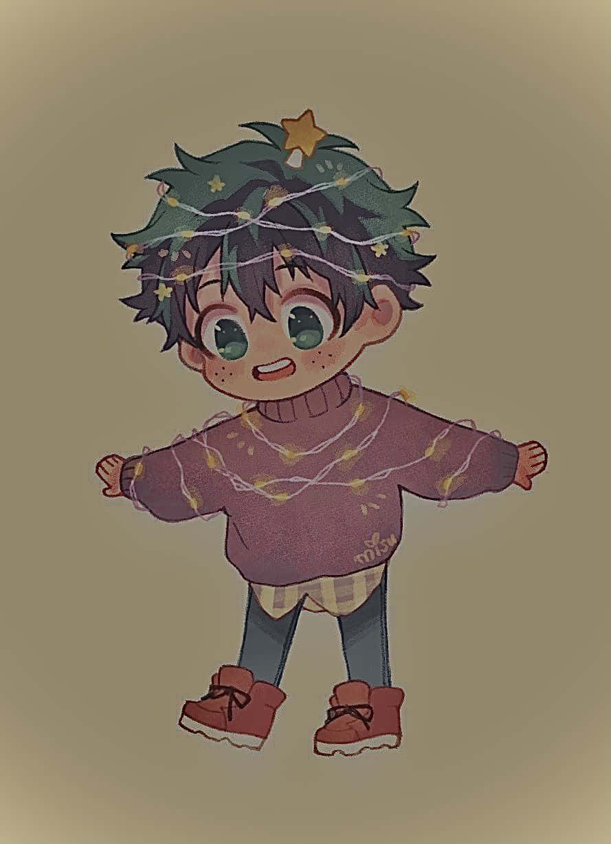 Baby Deku, green eyes, sweater, SD Phone Wallpaper