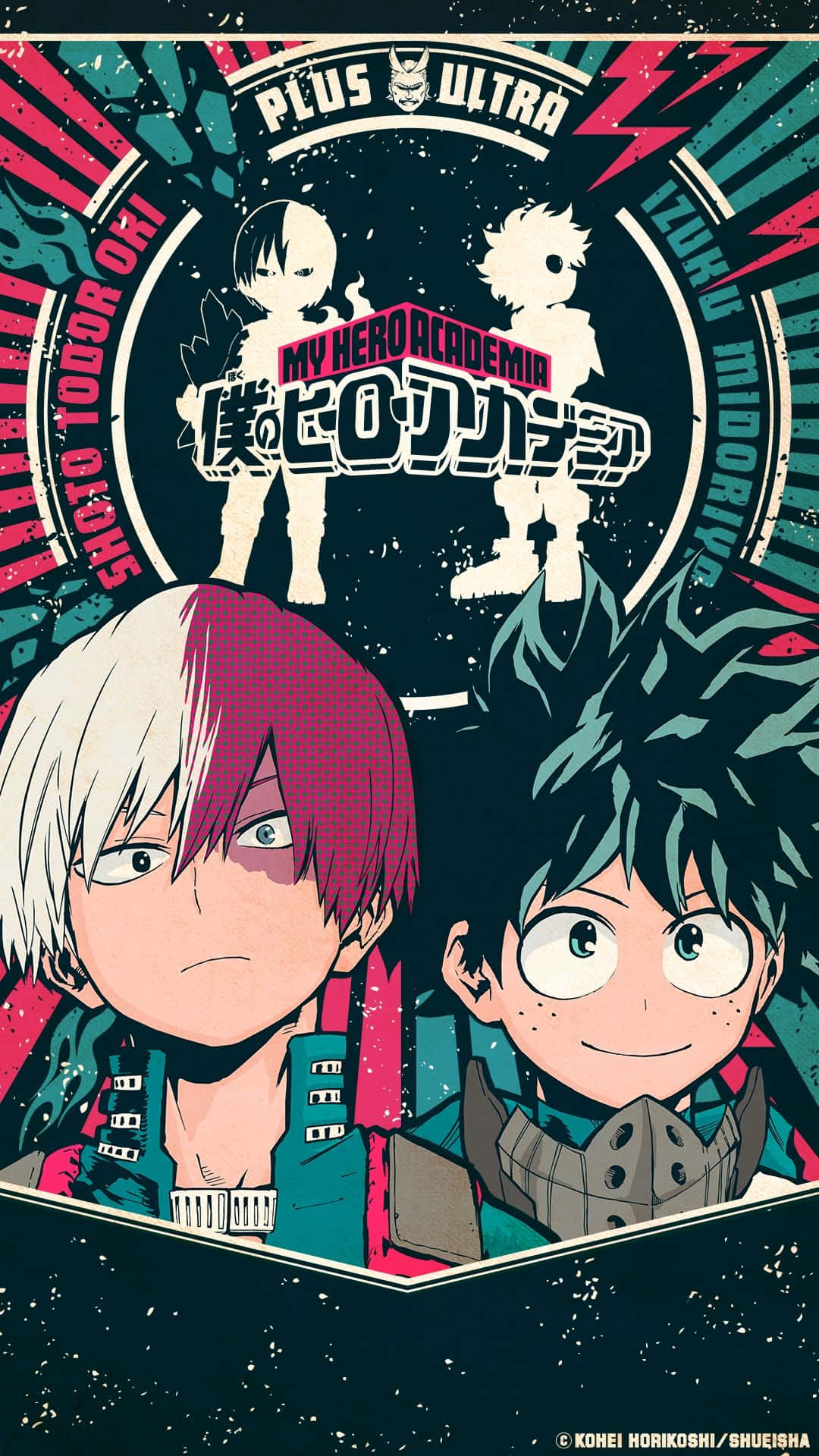 Baby Deku, anime heroes, bold circular logo, Full HD Phone Wallpaper