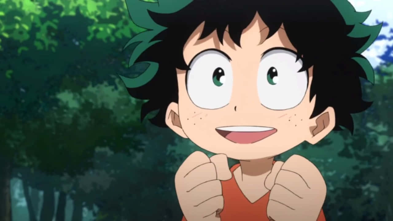 Baby Deku, spiky black hair, green eyes, HD Desktop Wallpaper