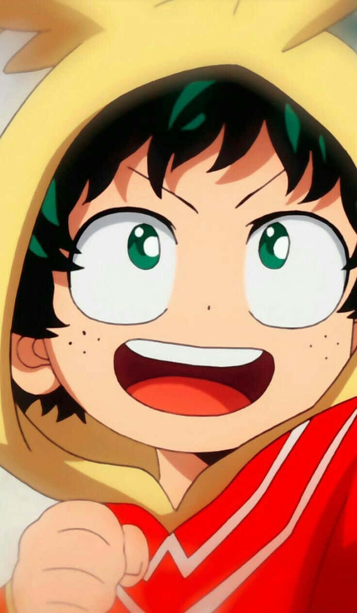 Baby Deku, green eyes, black hair, SD Phone Wallpaper