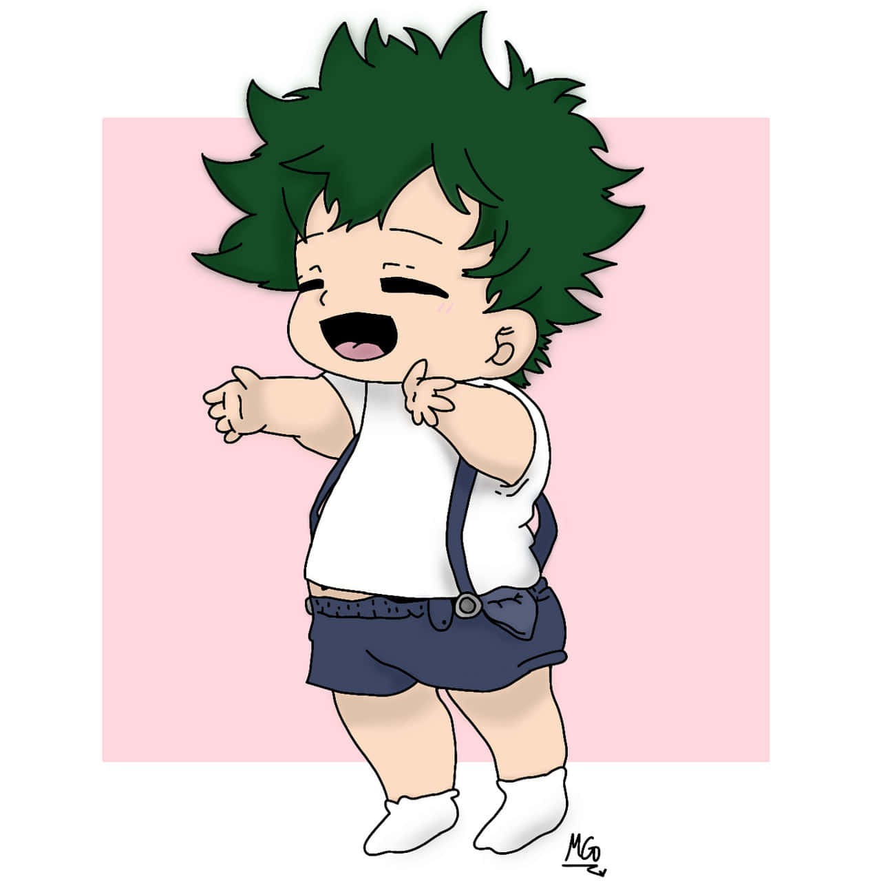 Baby Deku, spiky green hair, white shirt, HD Desktop Wallpaper