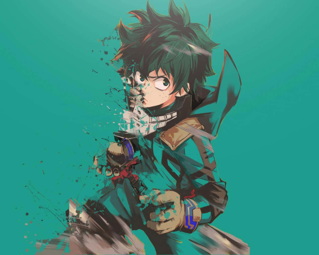 Baby Deku, spiky green hair, determined eyes, HD Desktop Wallpaper