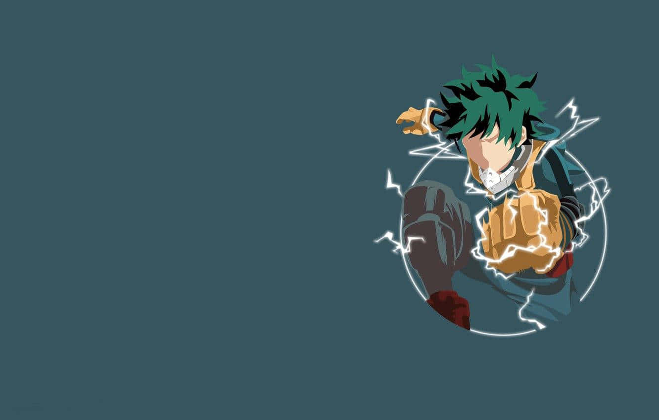 Baby Deku, green hair, lightning effects, HD Desktop Wallpaper
