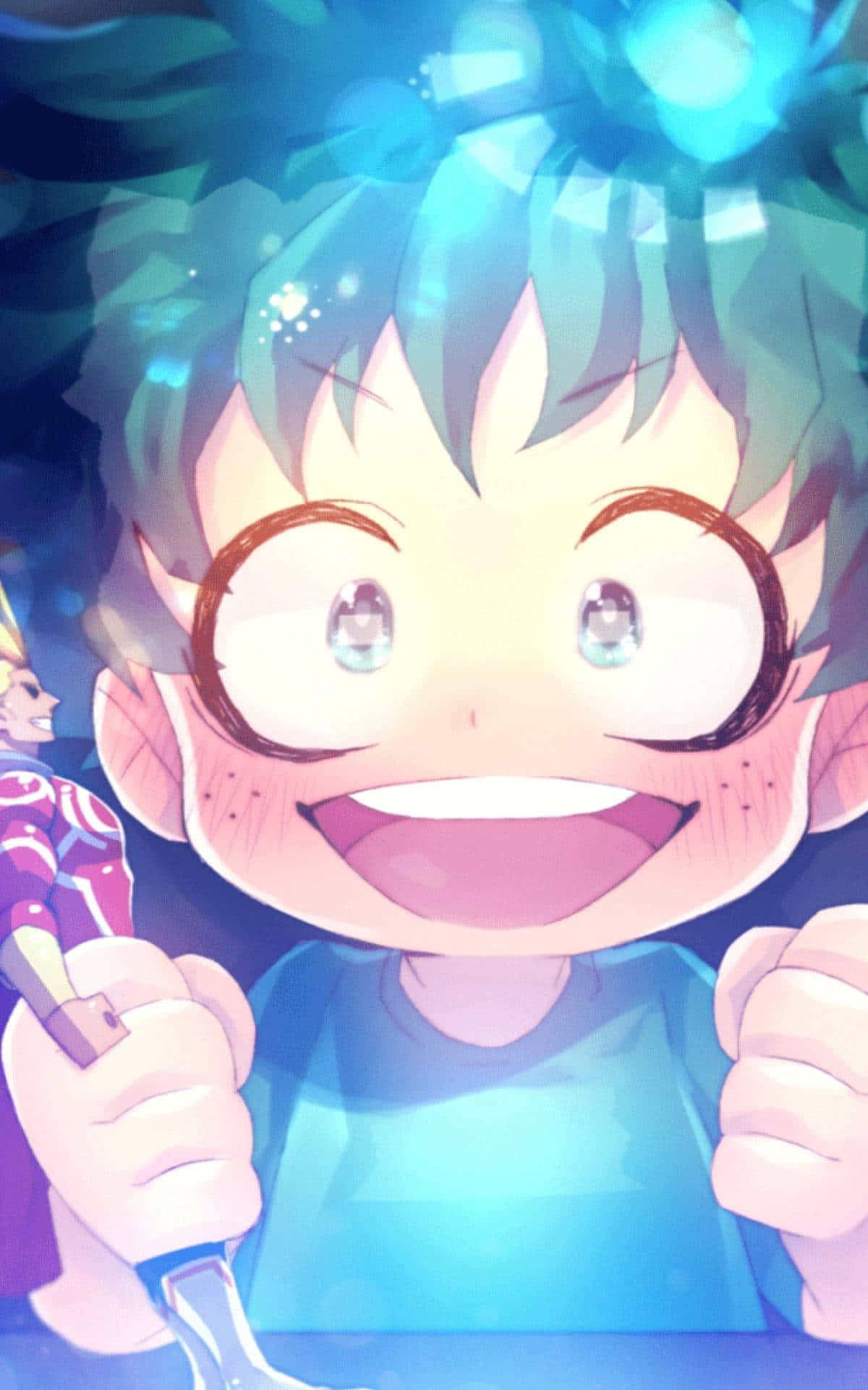 Baby Deku, green hair, glasses, Full HD Phone Wallpaper