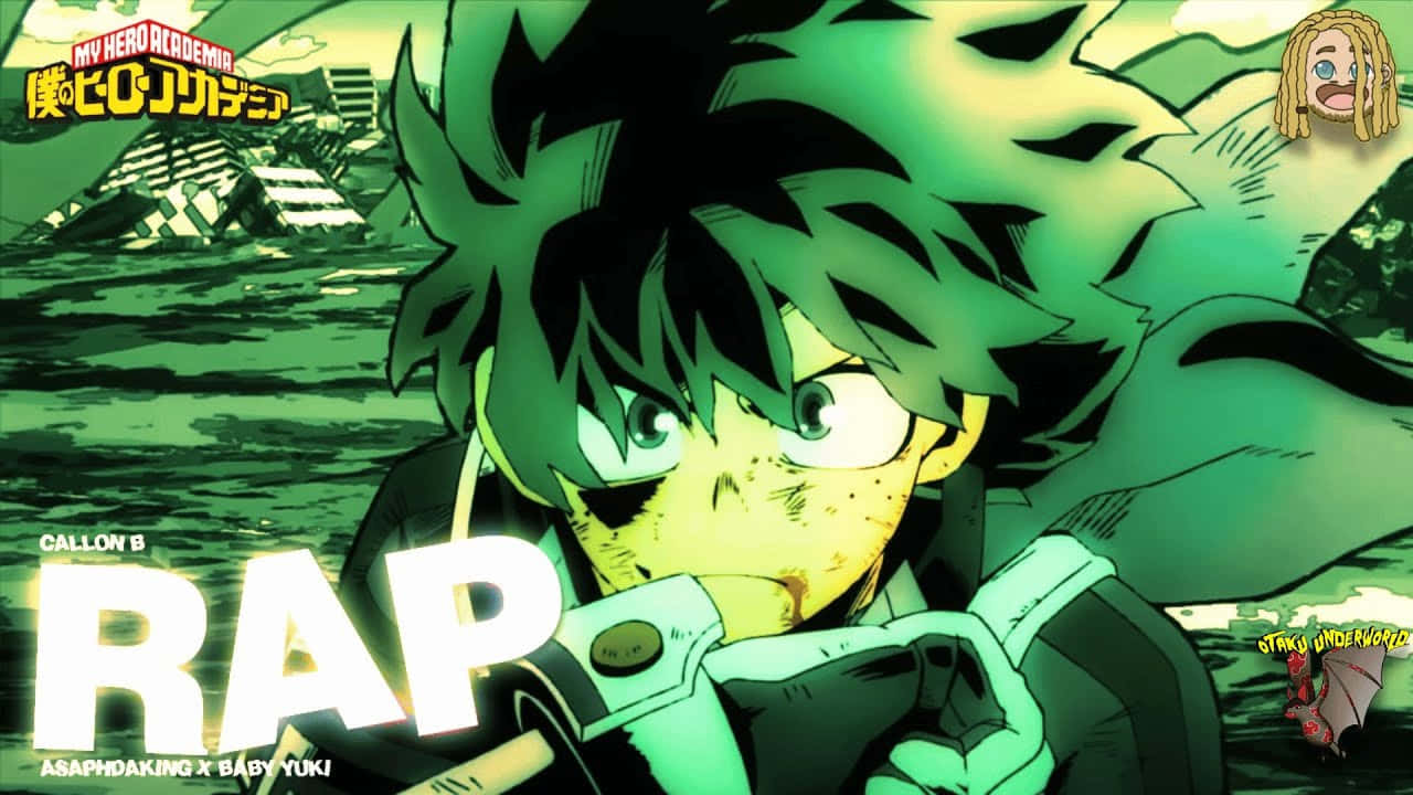 Baby Deku, spiky green hair, glowing eyes, HD Desktop Wallpaper