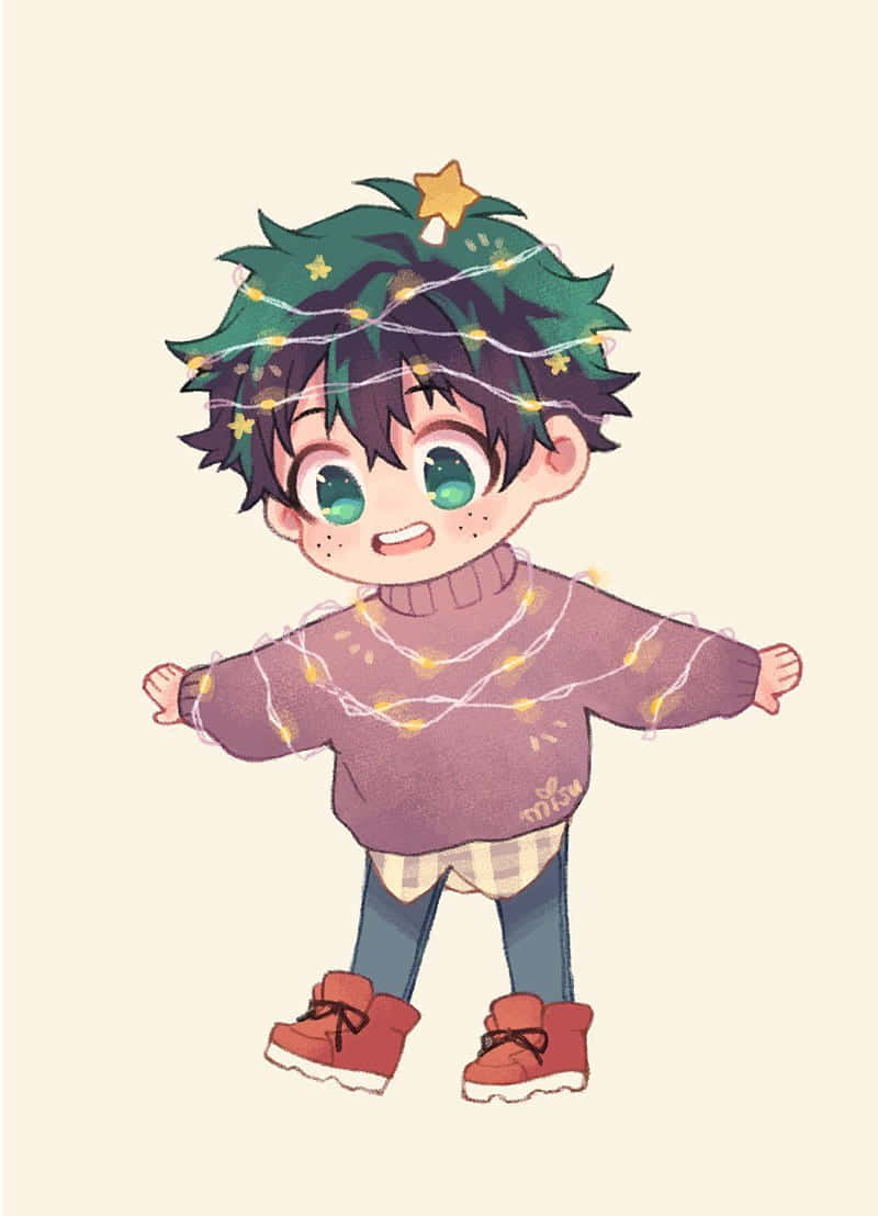 Baby Deku, green eyes, dark hair, SD Phone Wallpaper