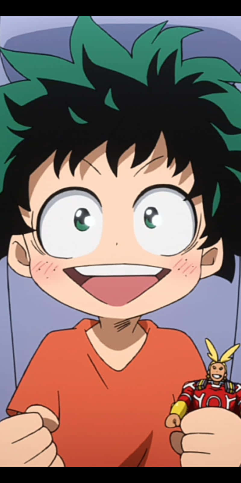 Baby Deku, spiky green and black hair, superhero figurine, HD Phone Wallpaper
