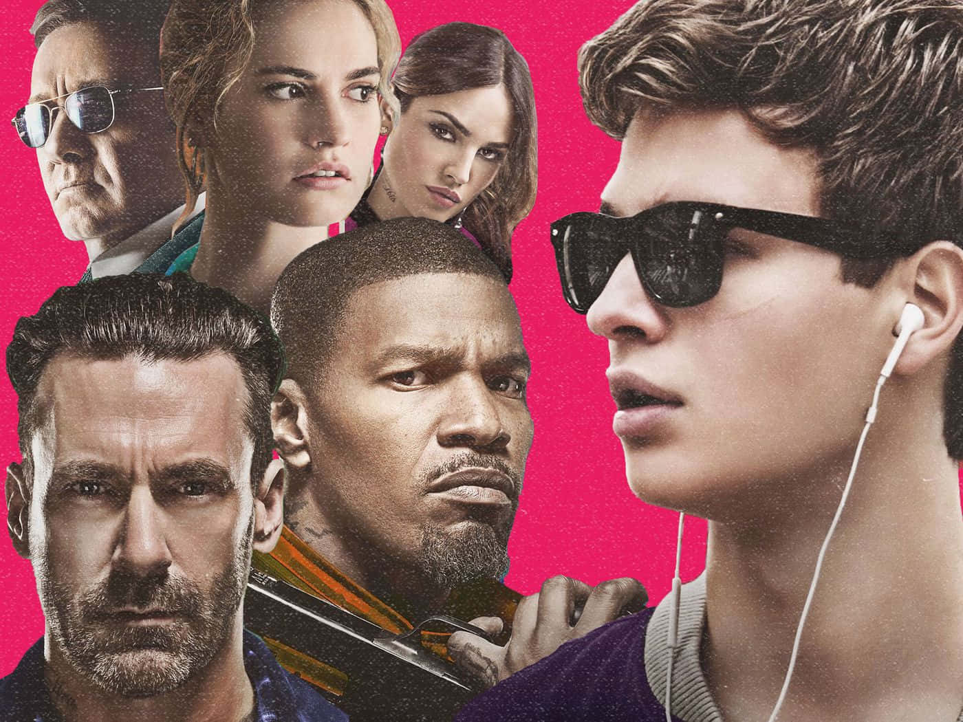 Baby Driver, sunglasses, earbuds, HD Desktop Wallpaper