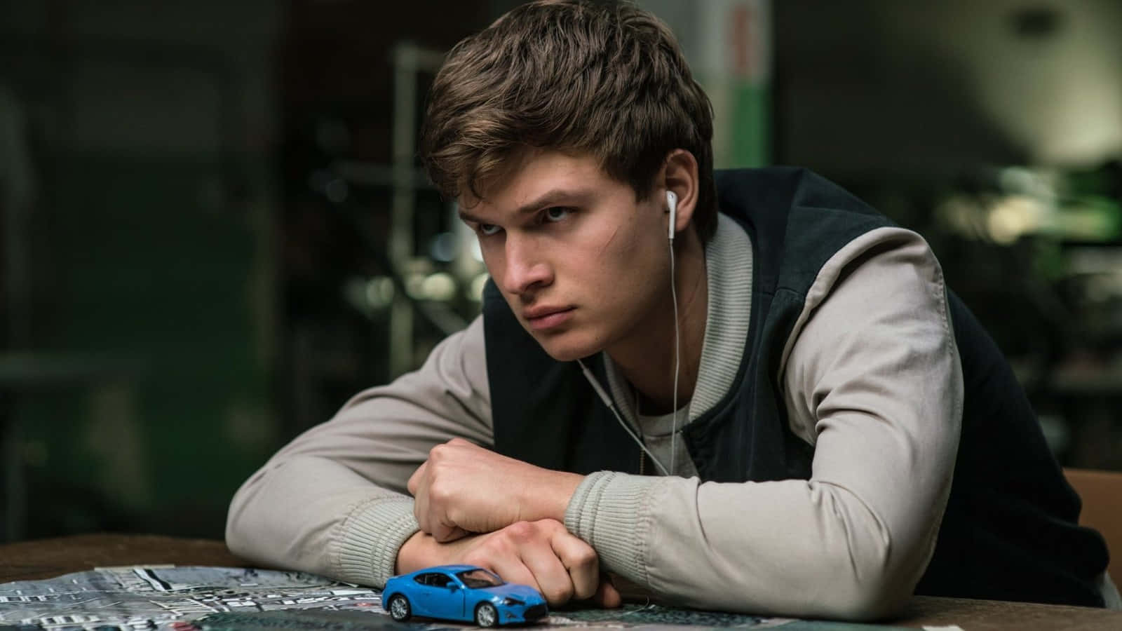 Baby Driver, red car, city streets, HD Desktop Wallpaper