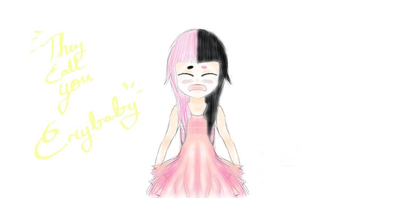 Baby Girl Aesthetic, anime girl, half pink half black hair, SD Desktop Wallpaper