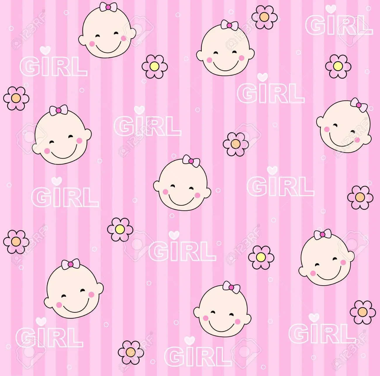baby girl, pink, striped, HD Desktop Wallpaper