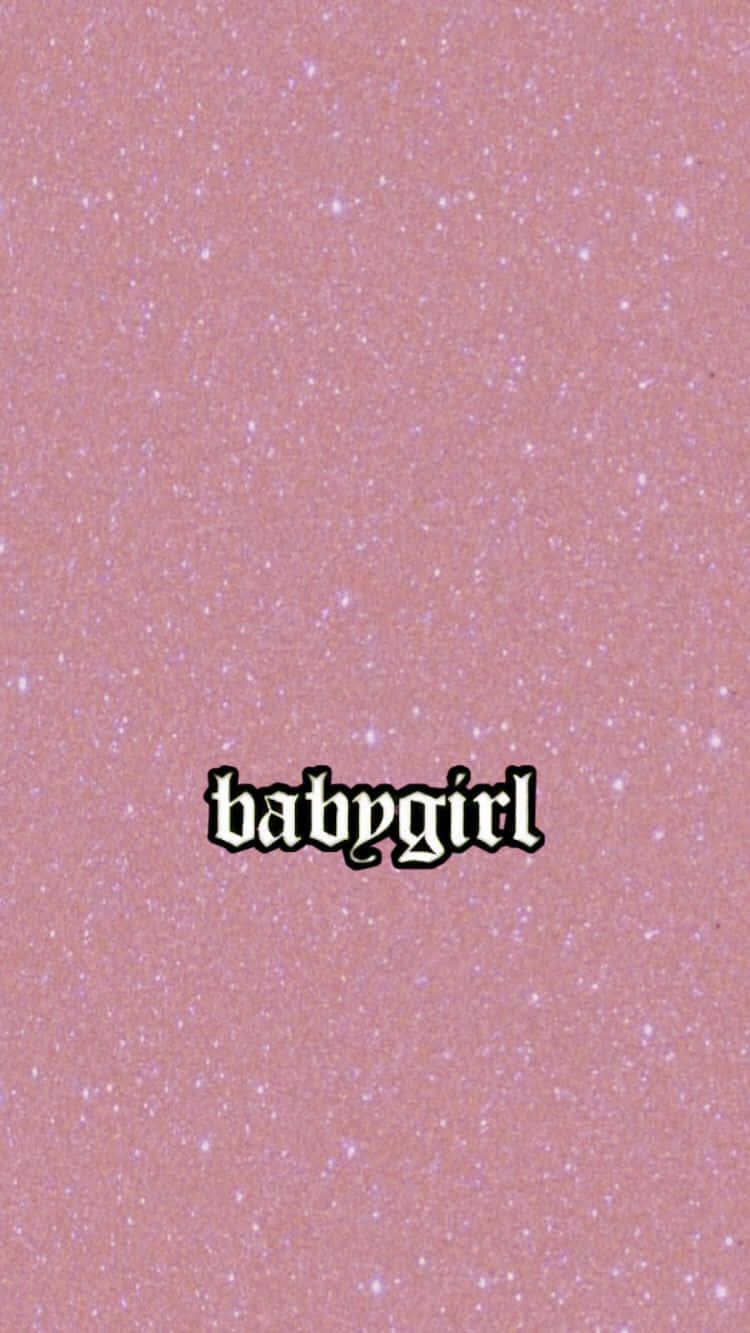 baby girl pink, pink glitter background, bold black outlined text, HD Phone Wallpaper