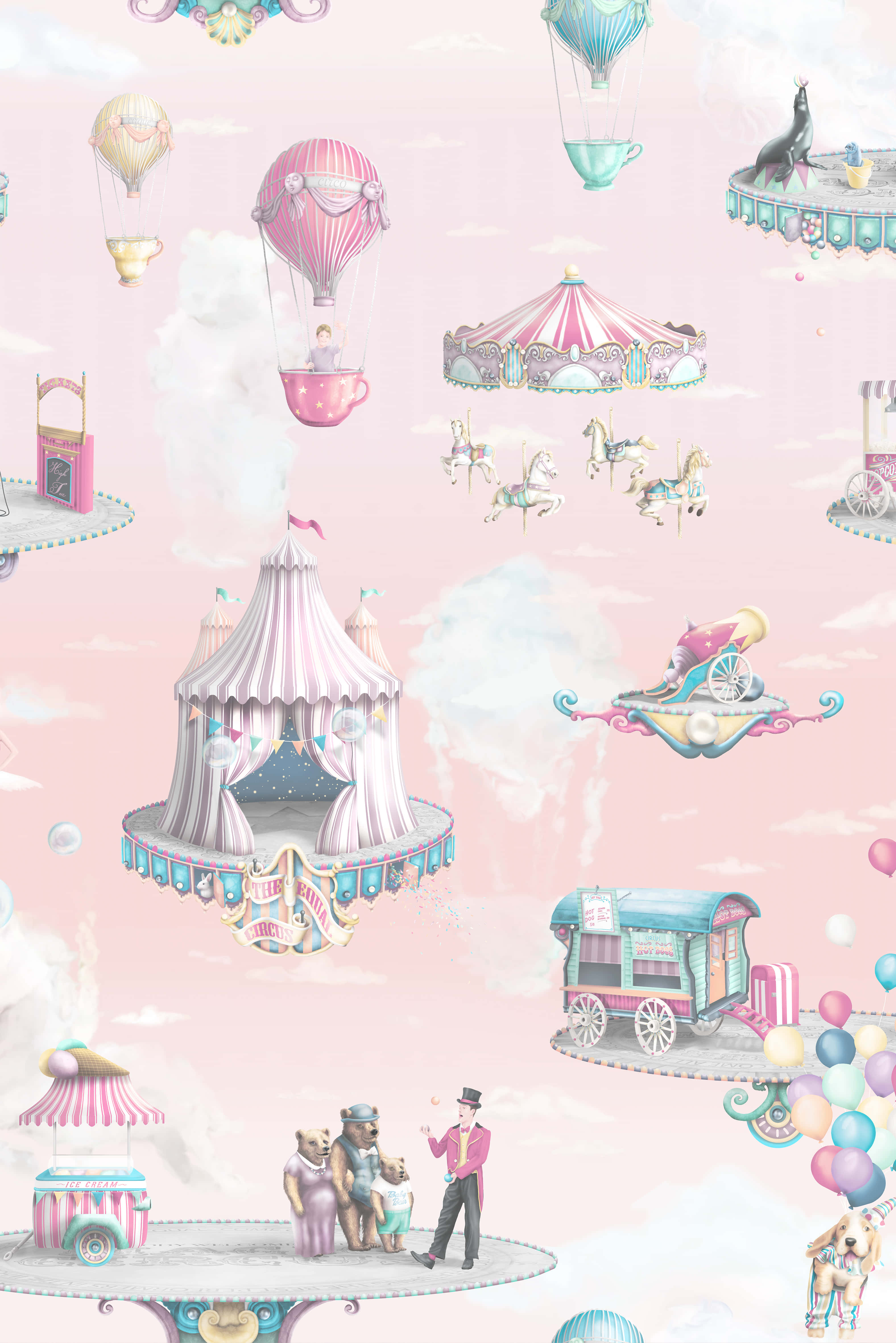 baby girl, pink dress, pastel-colored tents, 4K Phone Wallpaper