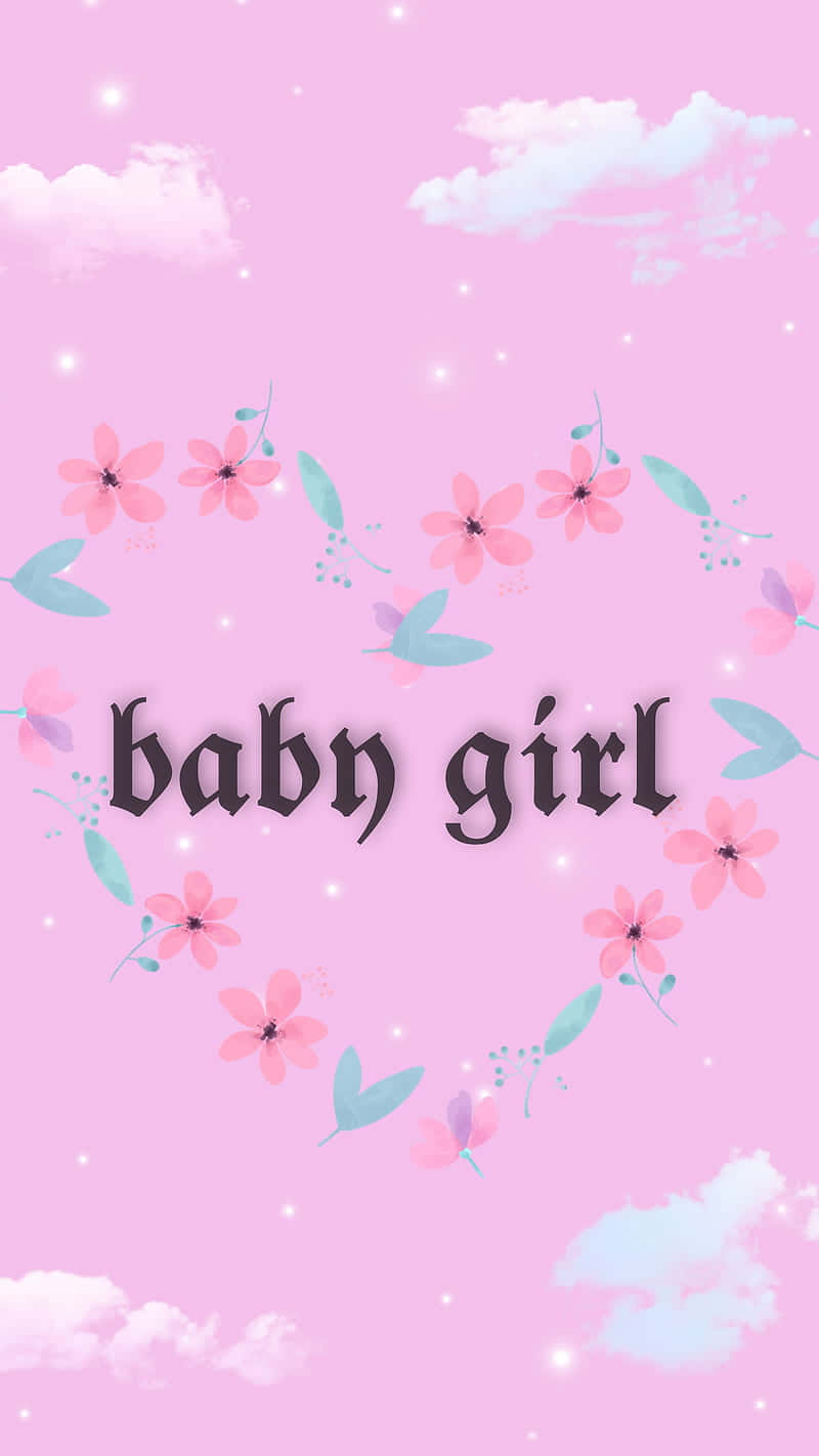 baby girl, soft pink blanket, floral heart frame, HD Phone Wallpaper