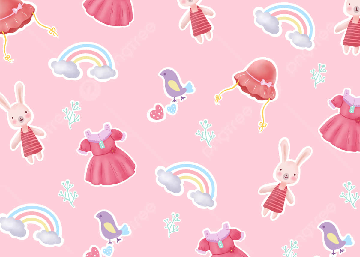 baby girl, pink onesie, soft pink wallpaper pattern, SD Desktop Wallpaper