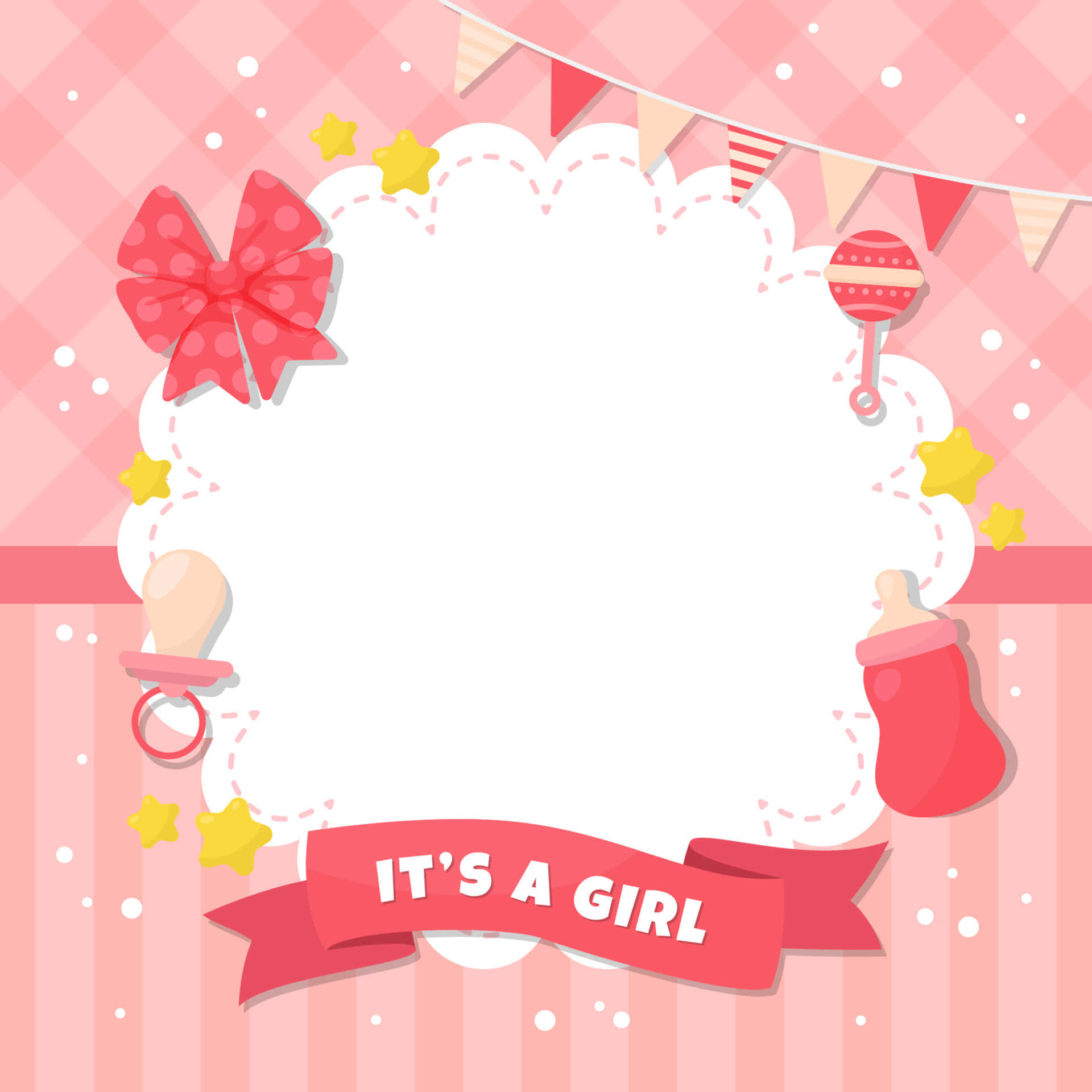 baby girl, pink dress, pink baby announcement frame, Full HD Desktop Wallpaper