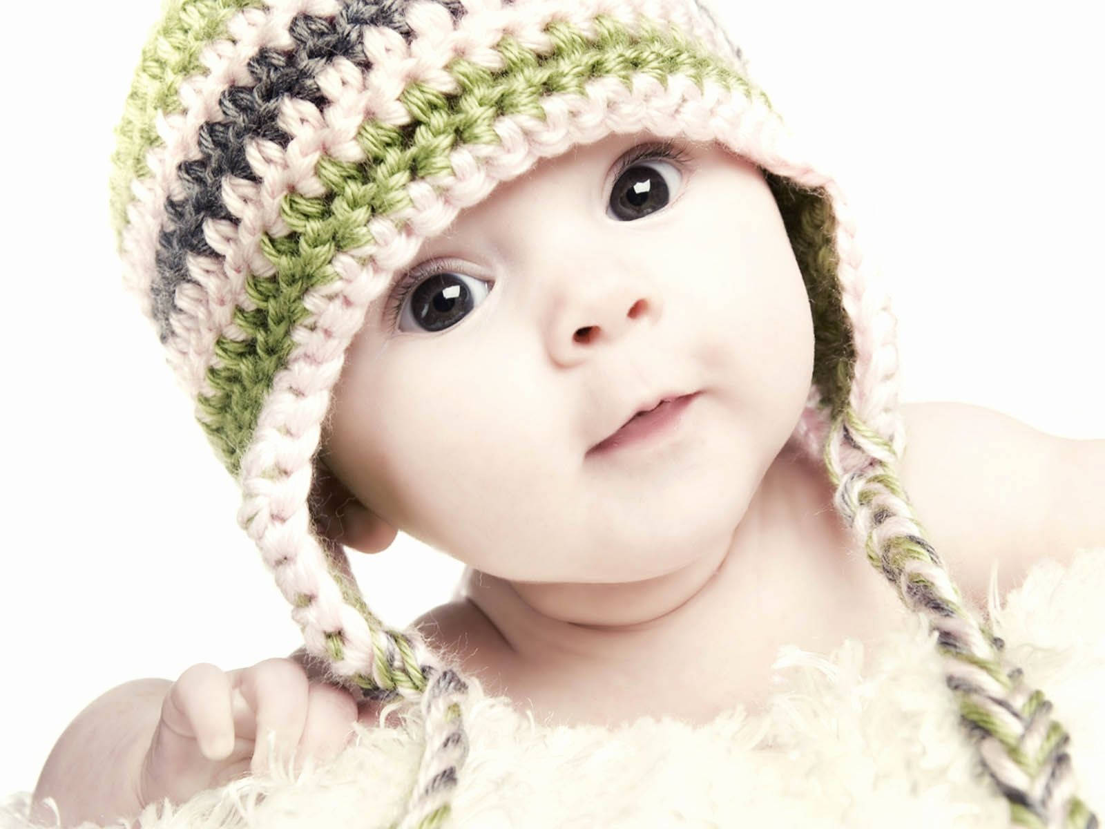 crochet hat, baby girl, green pink and gray stripes, HD Desktop Wallpaper