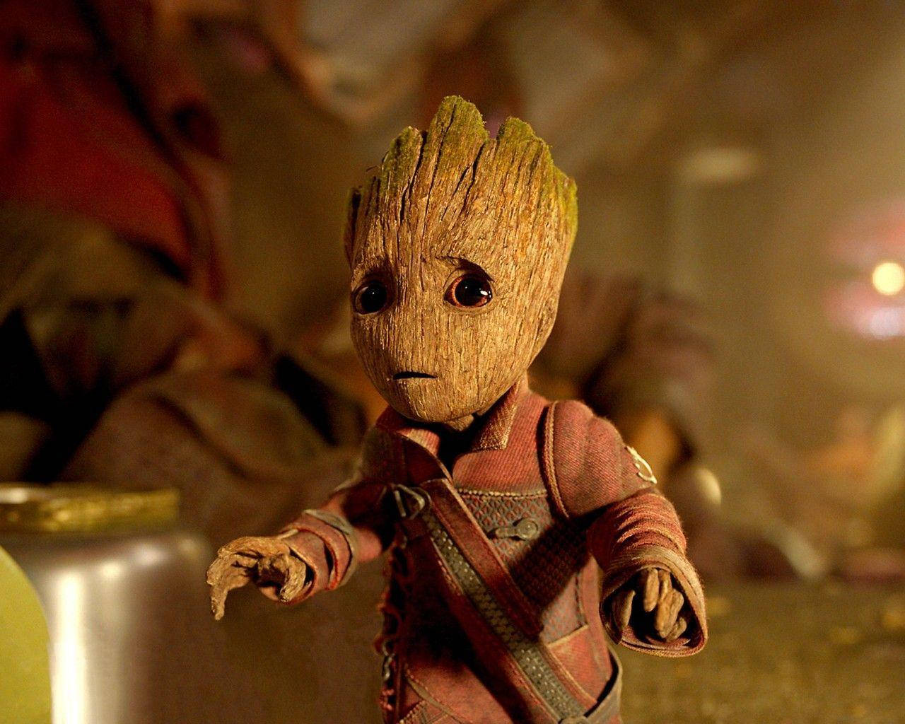 Baby Groot, maroon jacket, red outfit, HD Desktop Wallpaper