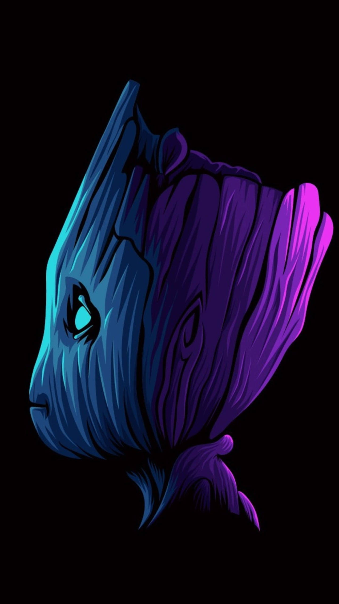 Baby Groot, 2K Amoled, blue, 2K Phone Wallpaper