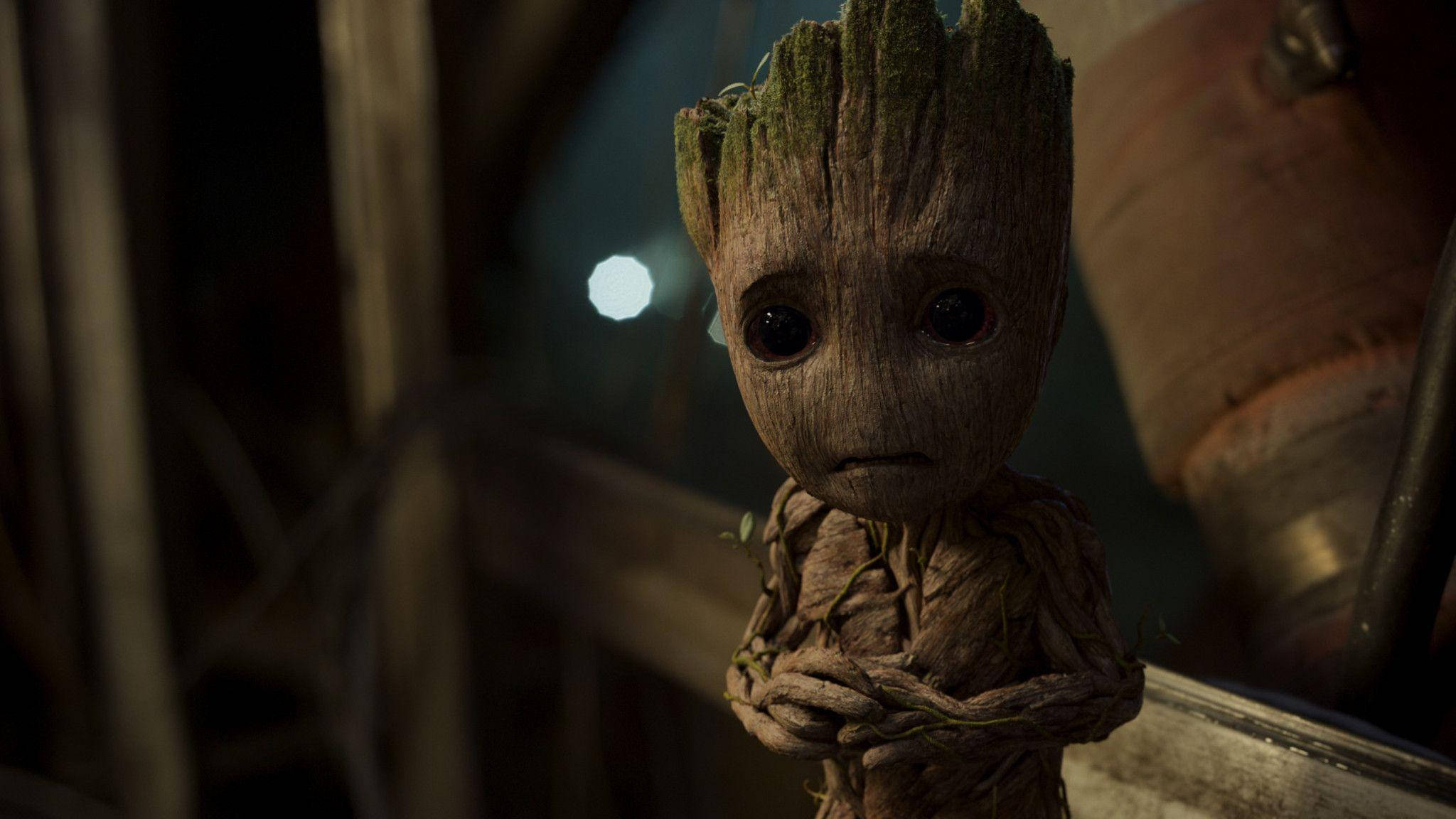 Baby Groot, mossy hair, big eyes, Full HD Desktop Wallpaper
