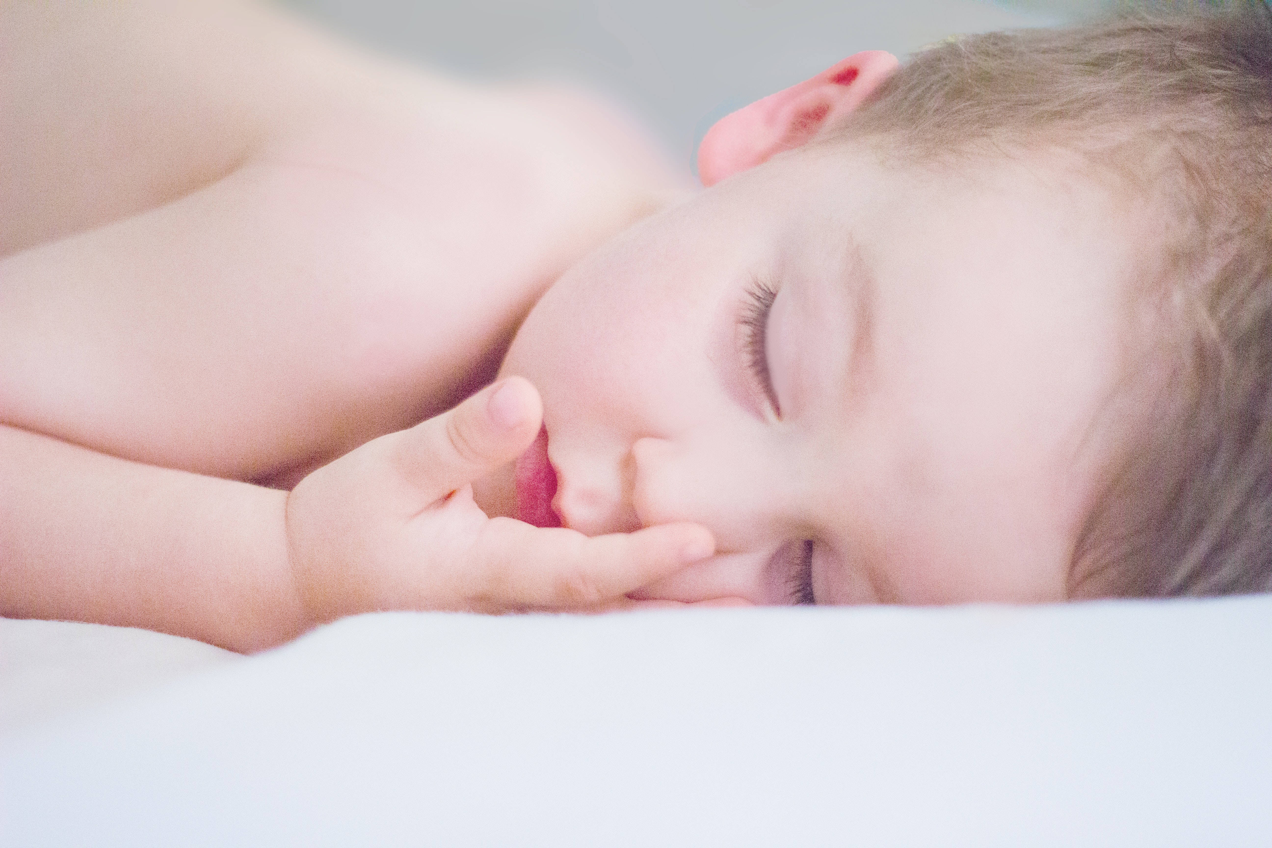sleeping baby, white blanket, tiny hand, 5K Desktop Wallpaper