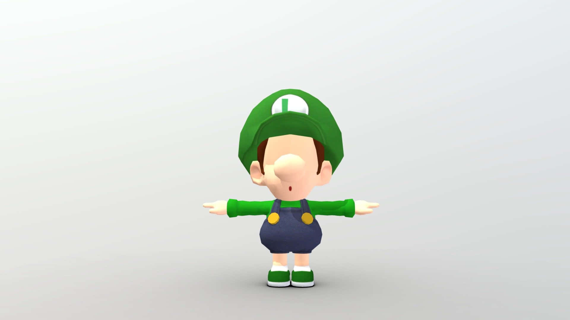 Baby Luigi, 3D model, Luigi, Full HD Desktop Wallpaper