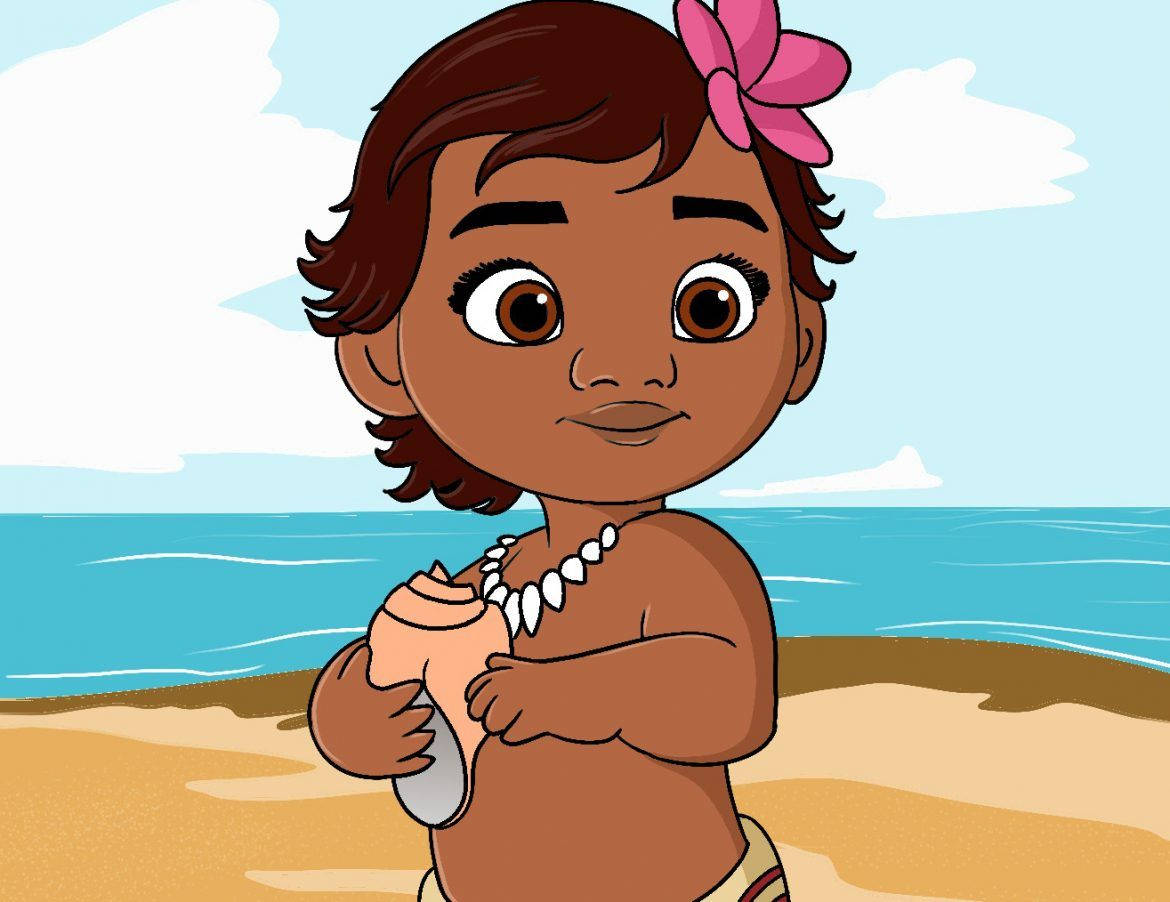 Baby Moana, toddler, brown hair, SD Desktop Wallpaper