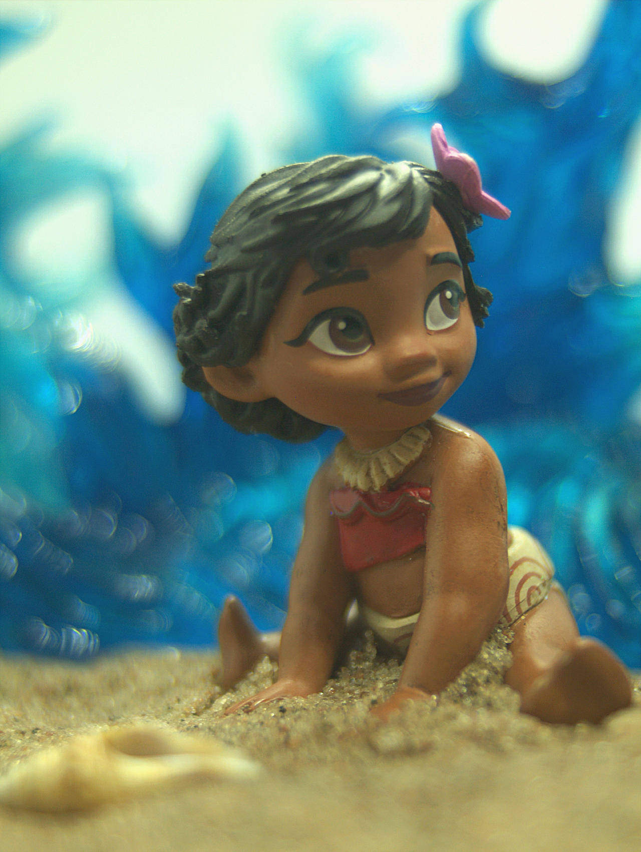 Baby Moana, Moana, sandy beach, HD Phone Wallpaper