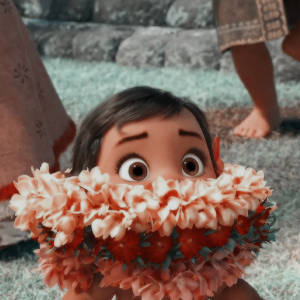 Baby Moana, leis, coral-colored, SD Desktop Wallpaper