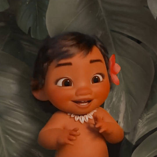 Baby Moana, dark hair, pink flower, SD Desktop Wallpaper