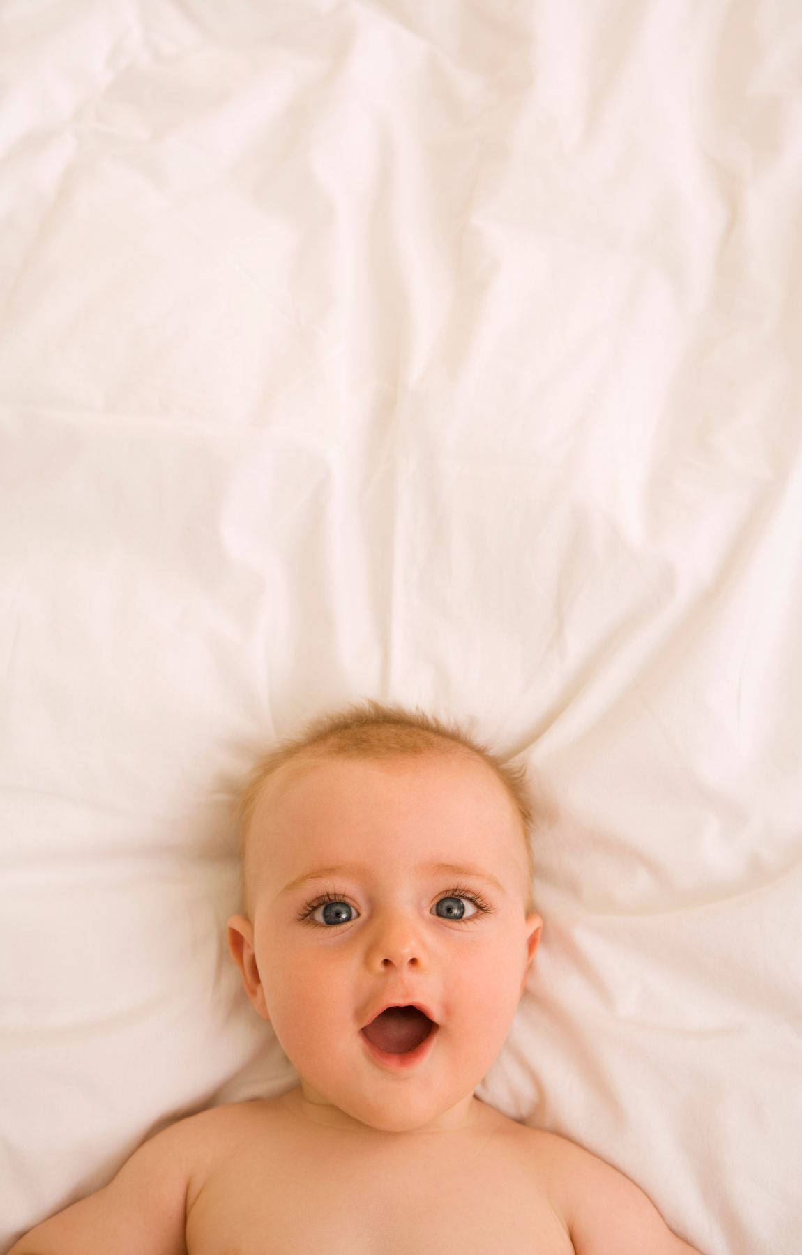 baby, wide blue eyes, open mouth, HD Phone Wallpaper
