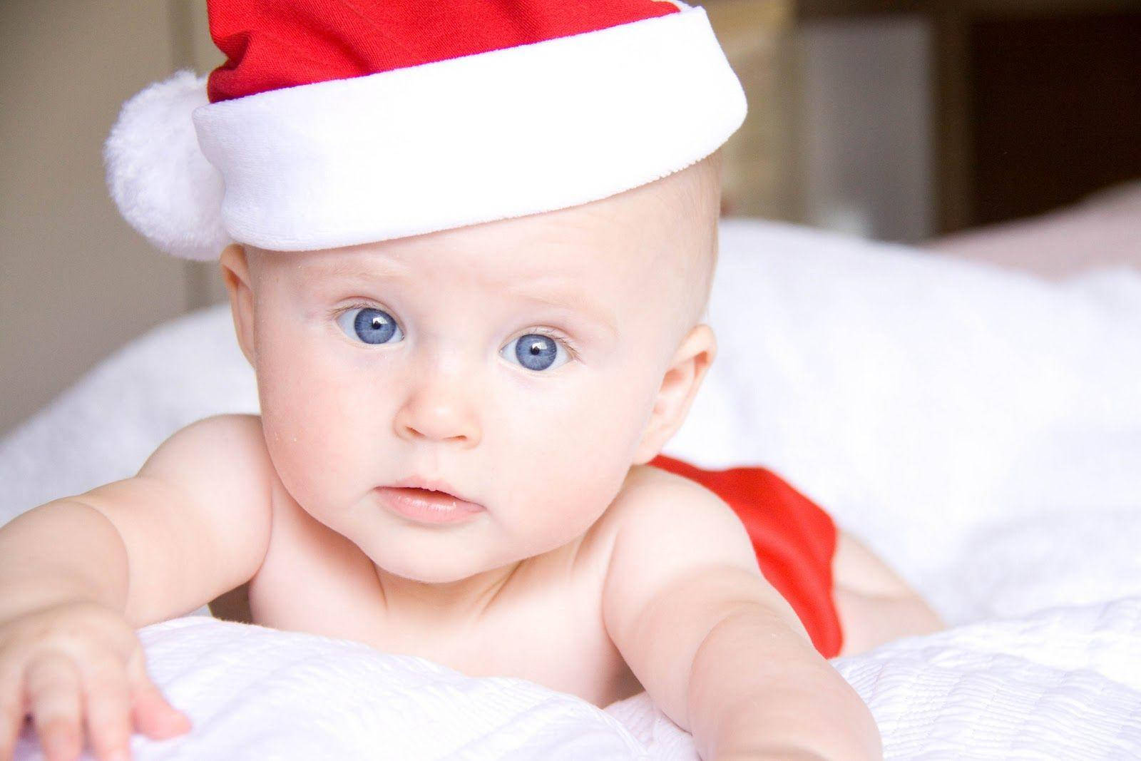 baby photography, toddler, Christmas hat, HD Desktop Wallpaper