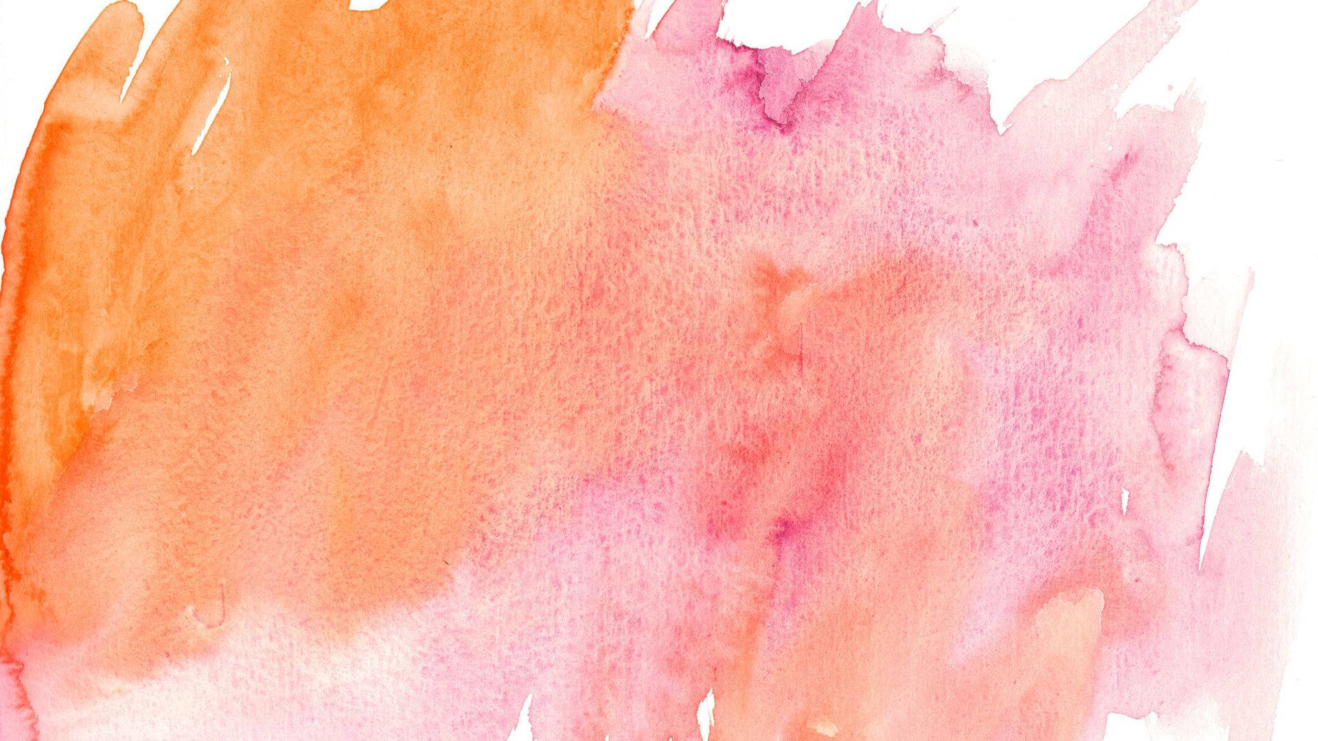 Baby Pink, orange, watercolor wash, Full HD Desktop Wallpaper