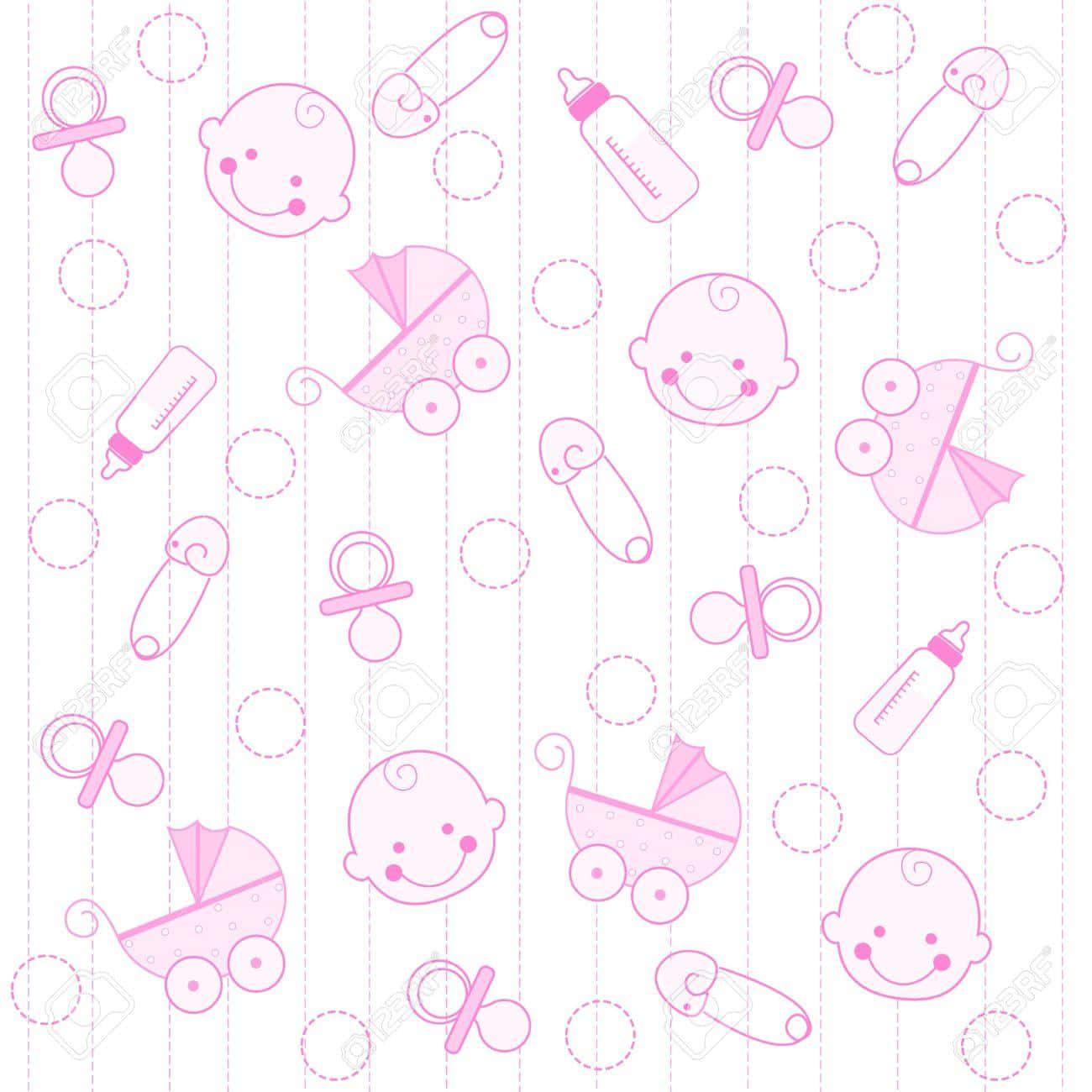 baby girl pink, pink baby shower background, smiling baby faces, HD Desktop Wallpaper