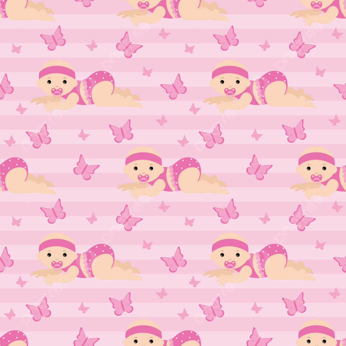 baby girl, pink outfits, pink butterflies, SD Desktop Wallpaper