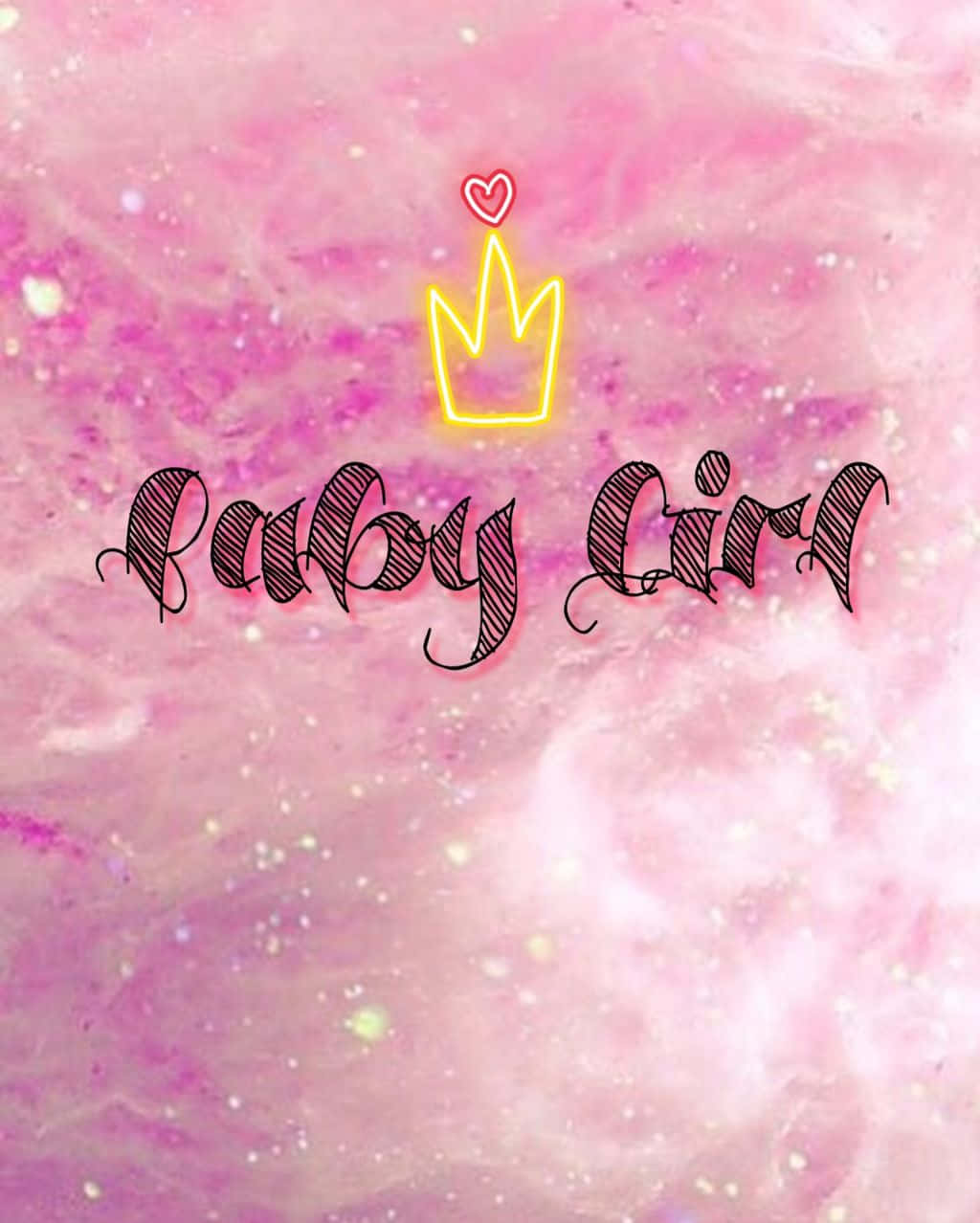 Baby Girl, neon crown, heart, SD Phone Wallpaper