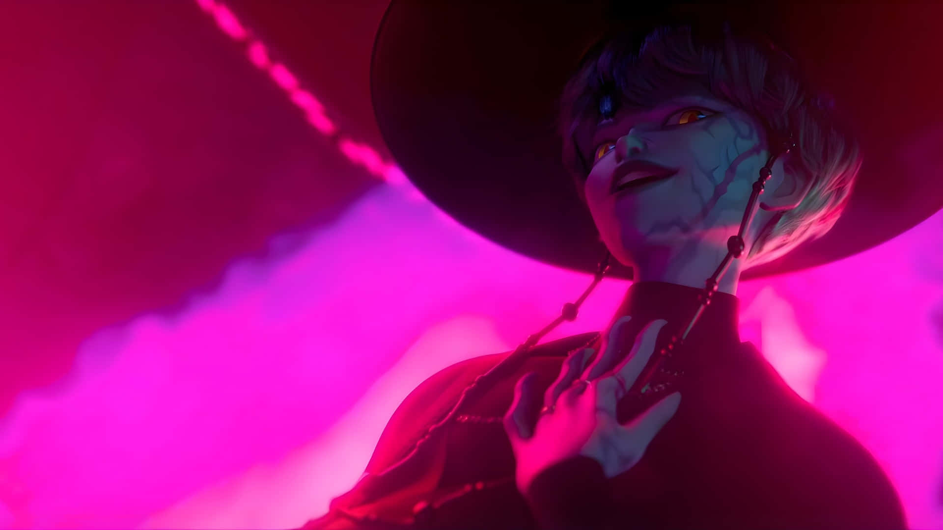 Baby Saja, neon vibes, glowing eyes, Full HD Desktop Wallpaper